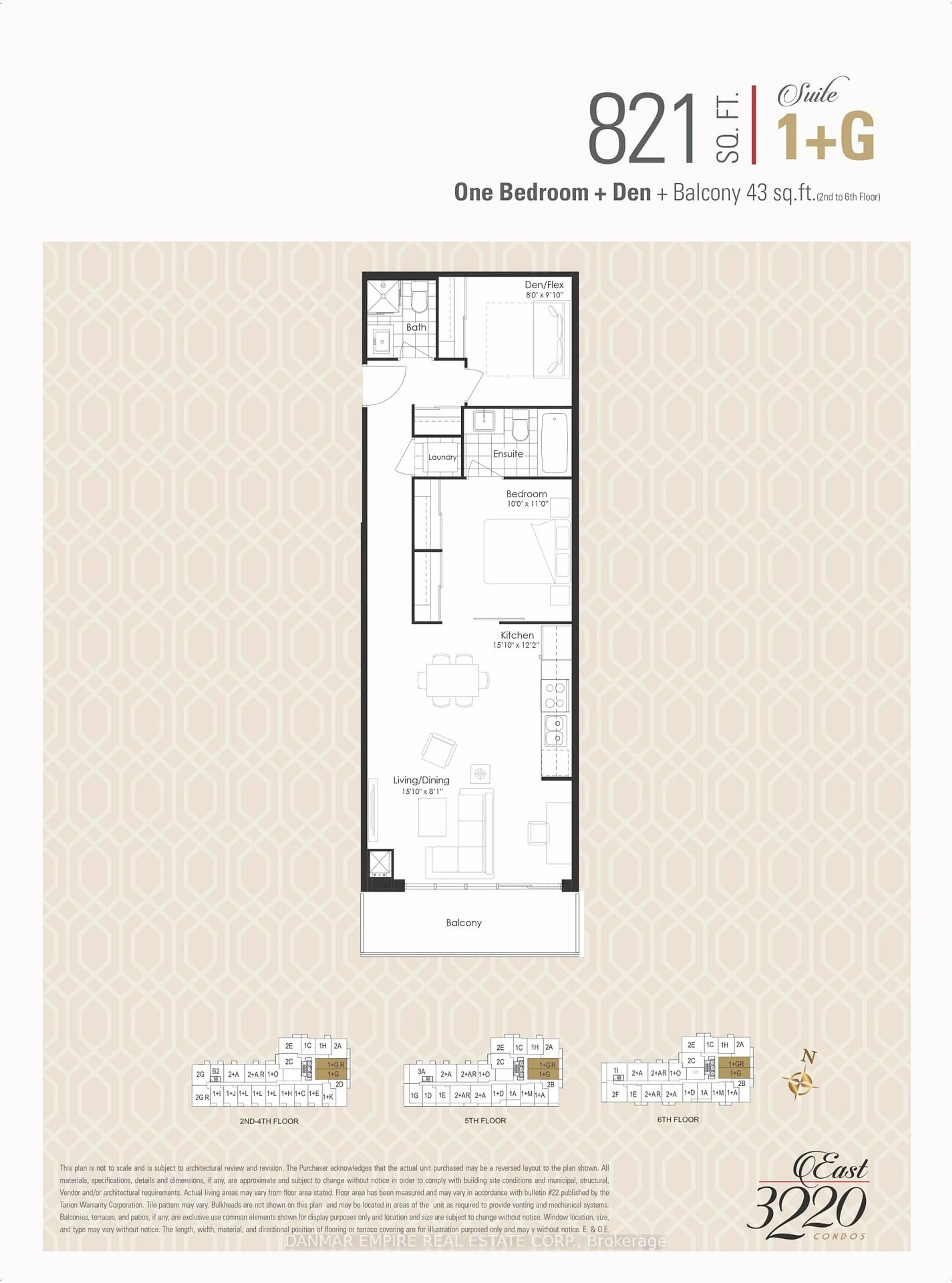 Floor plan for 3220 Sheppard Ave #607, Toronto Ontario M1T 0B7