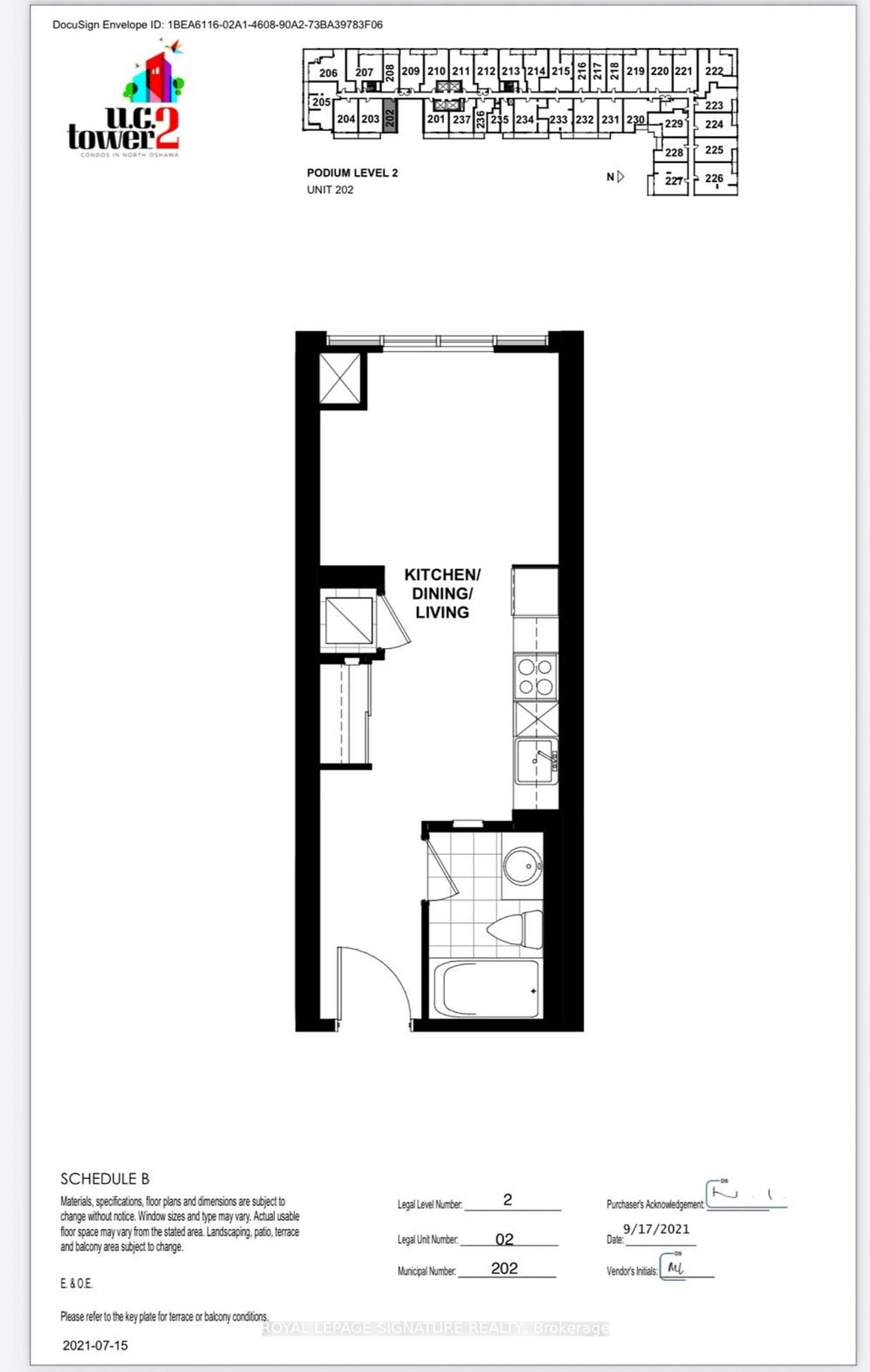 Floor plan for 2545 Simcoe St #202, Oshawa Ontario L1H 7K4