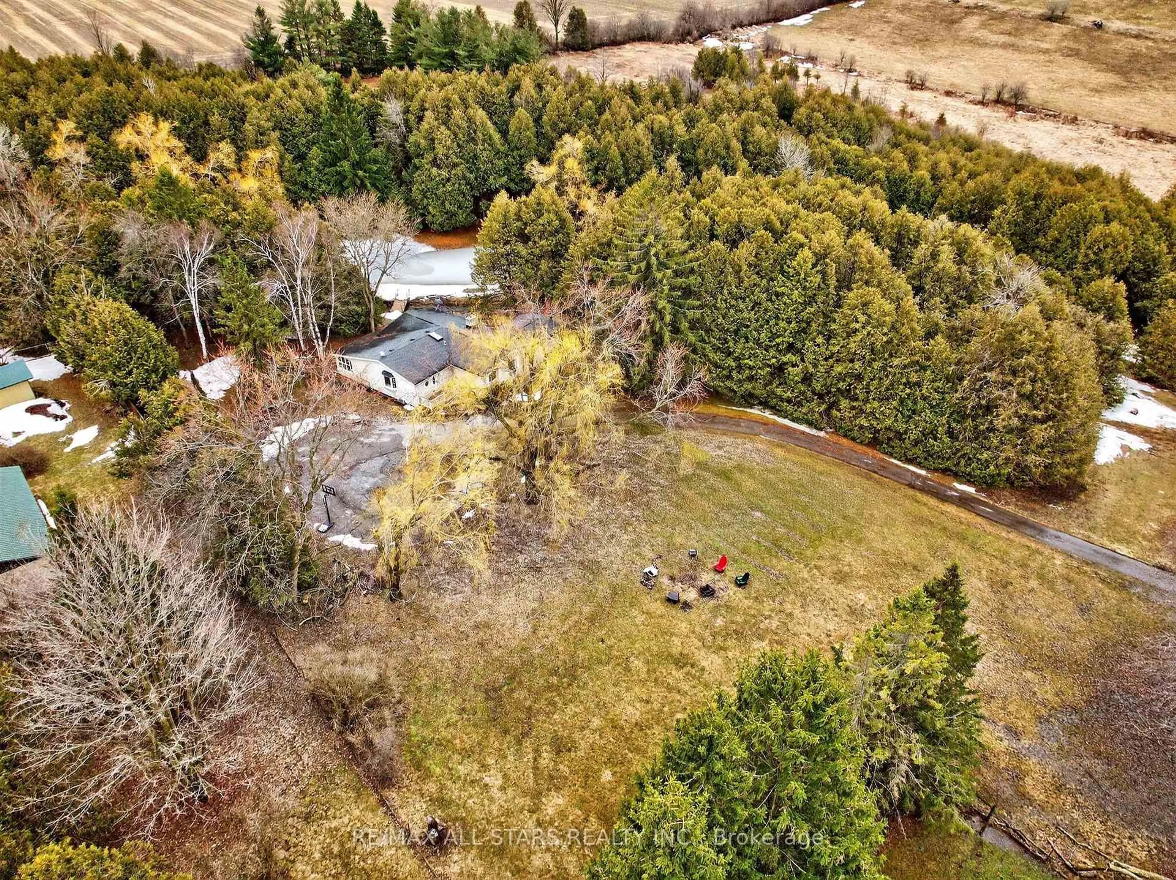 A pic from outside/outdoor area/front of a property/back of a property/a pic from drone, forest/trees view for 1130 Scugog 14 Line, Scugog Ontario L0C 1H0