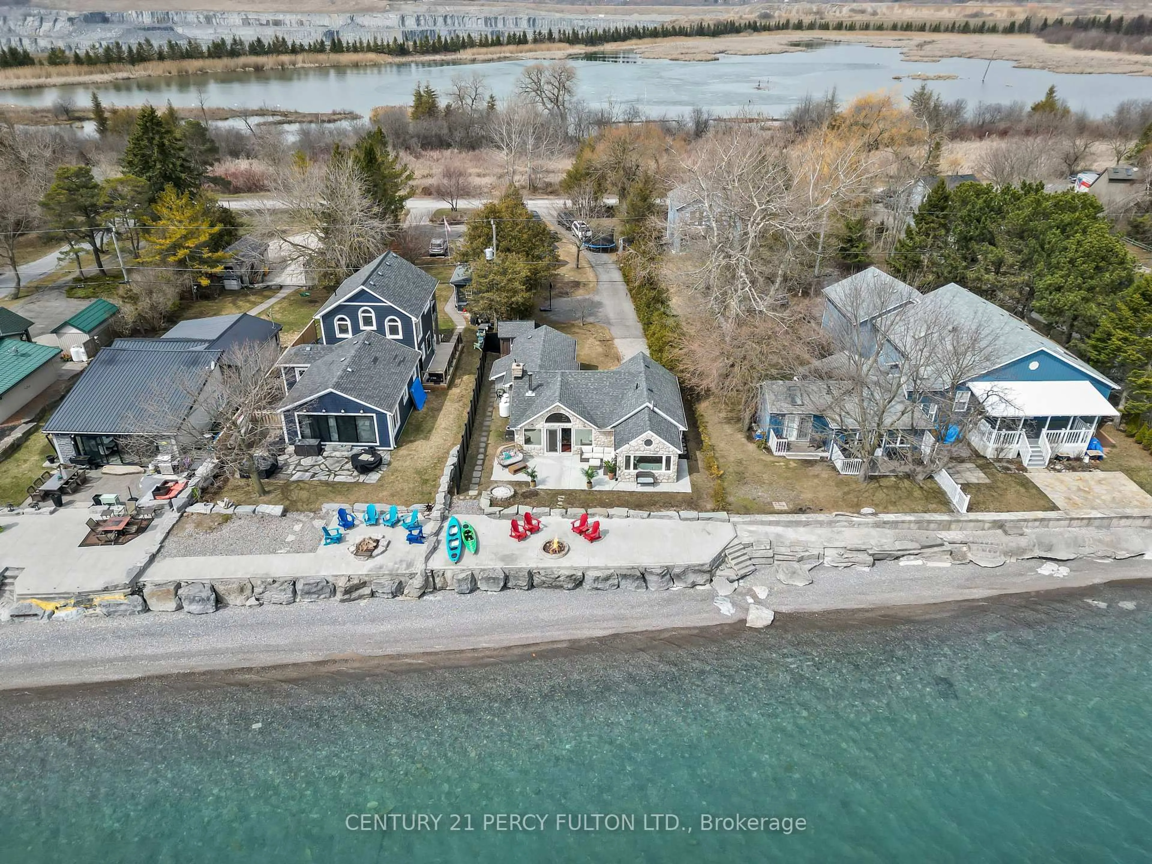 A pic from outside/outdoor area/front of a property/back of a property/a pic from drone, water/lake/river/ocean view for 127 Cedar Crest Beach Rd, Clarington Ontario L1C 3K3