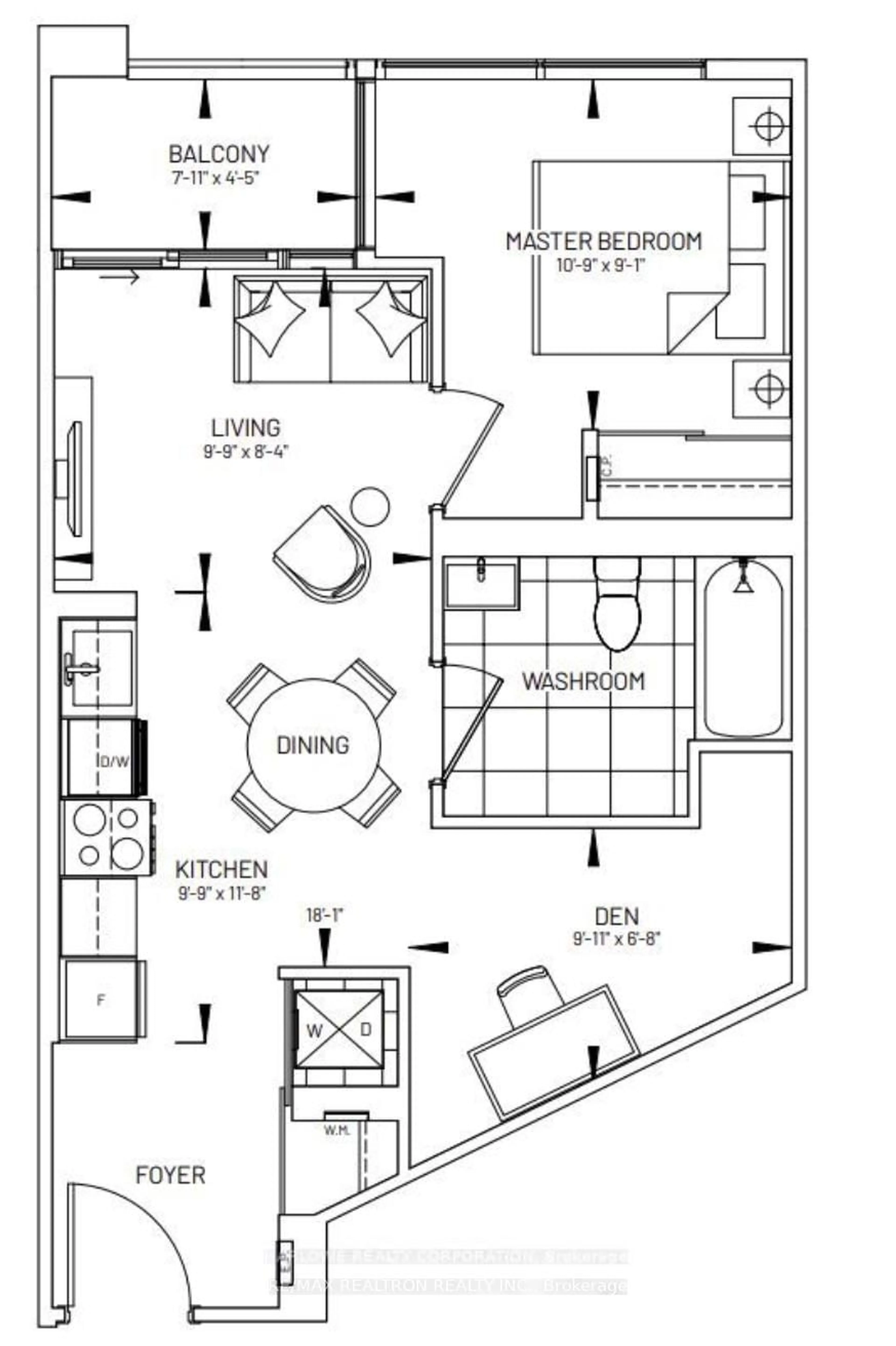 Floor plan for 2 Manderley Dr #904, Toronto Ontario M1N 3E8