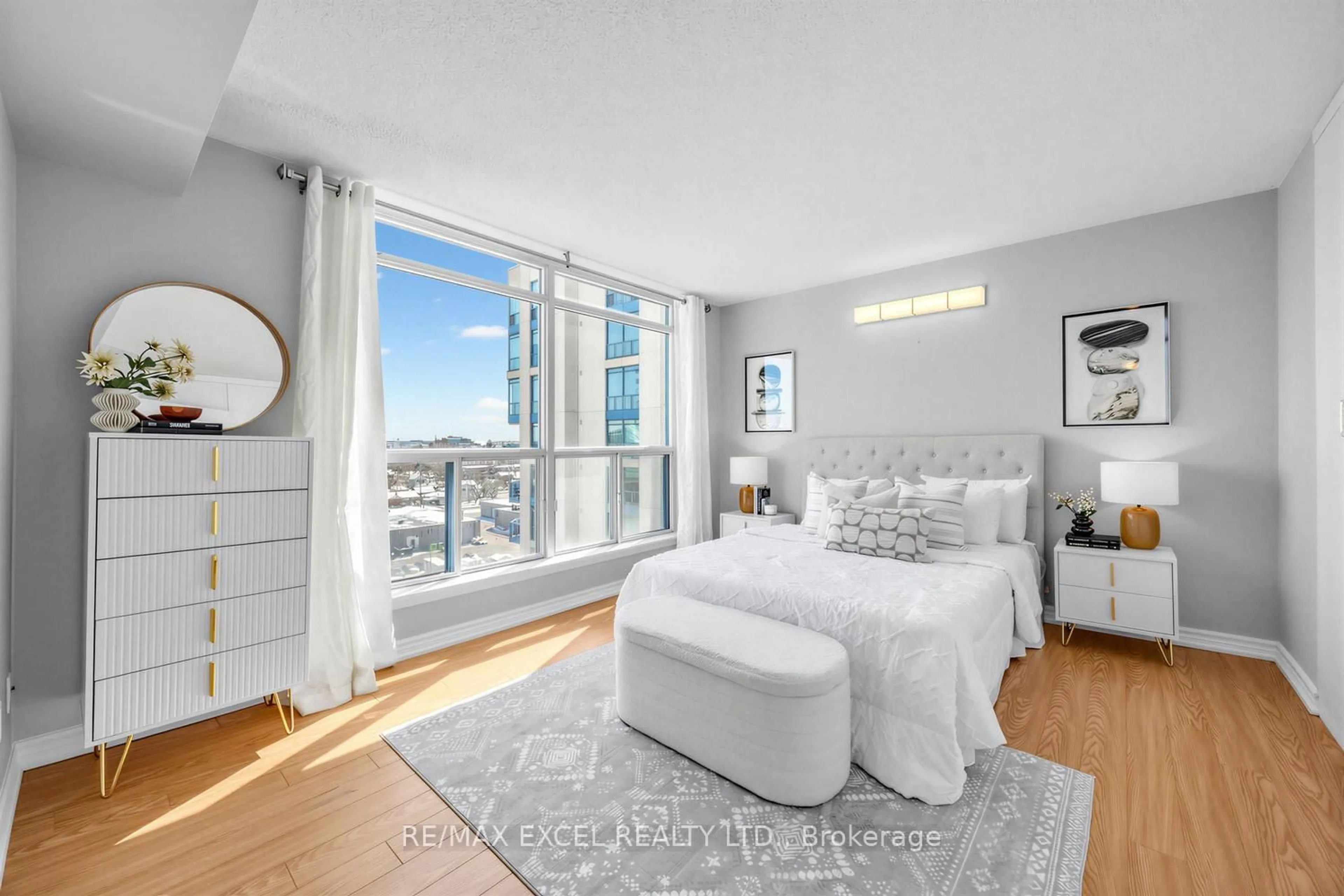 Bedroom with bed, unknown for 340 Watson St #916, Whitby Ontario L1N 9G1