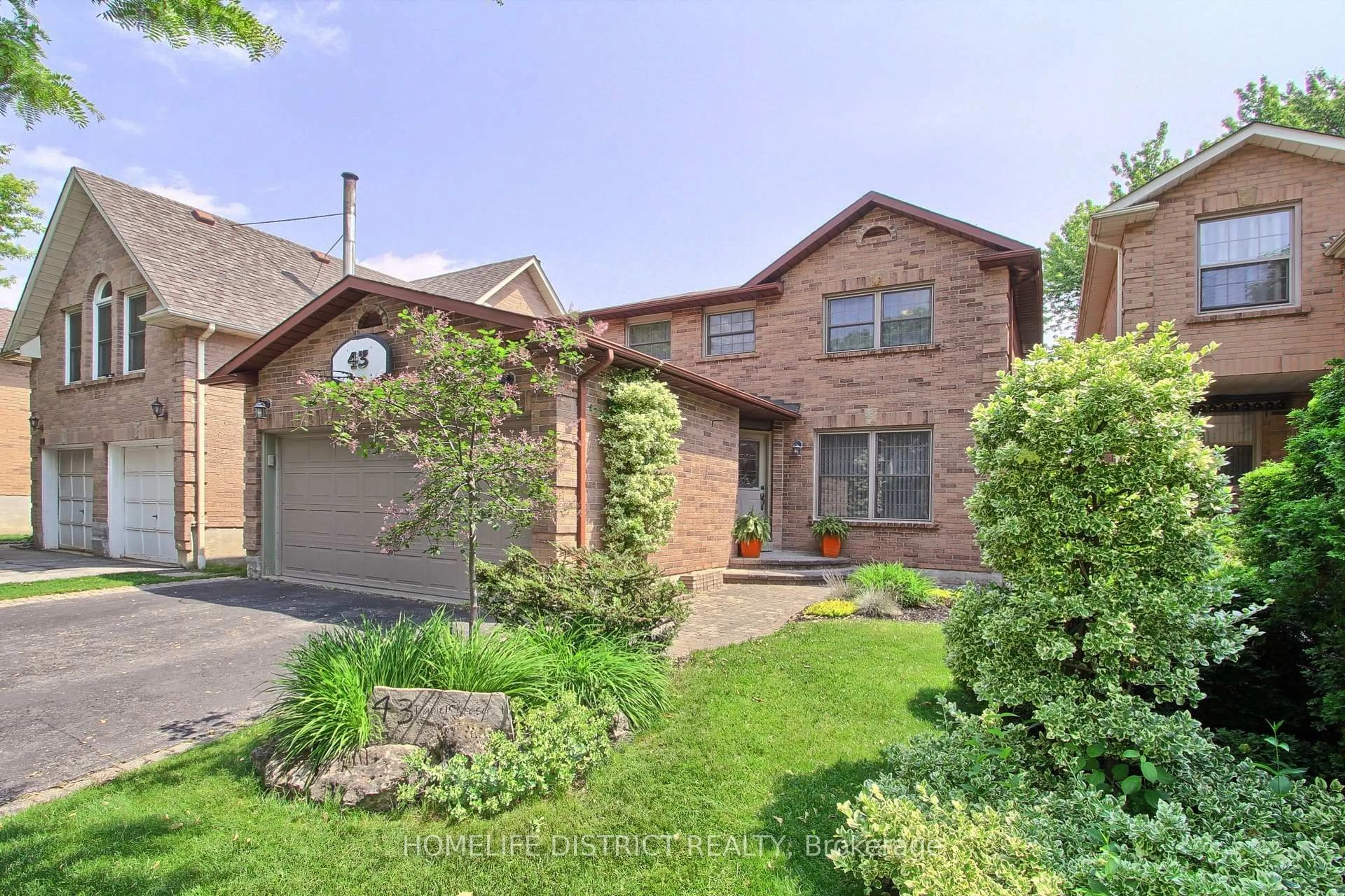 Home with brick exterior material, street for 43 Daniels Cres, Ajax Ontario L1T 1X8