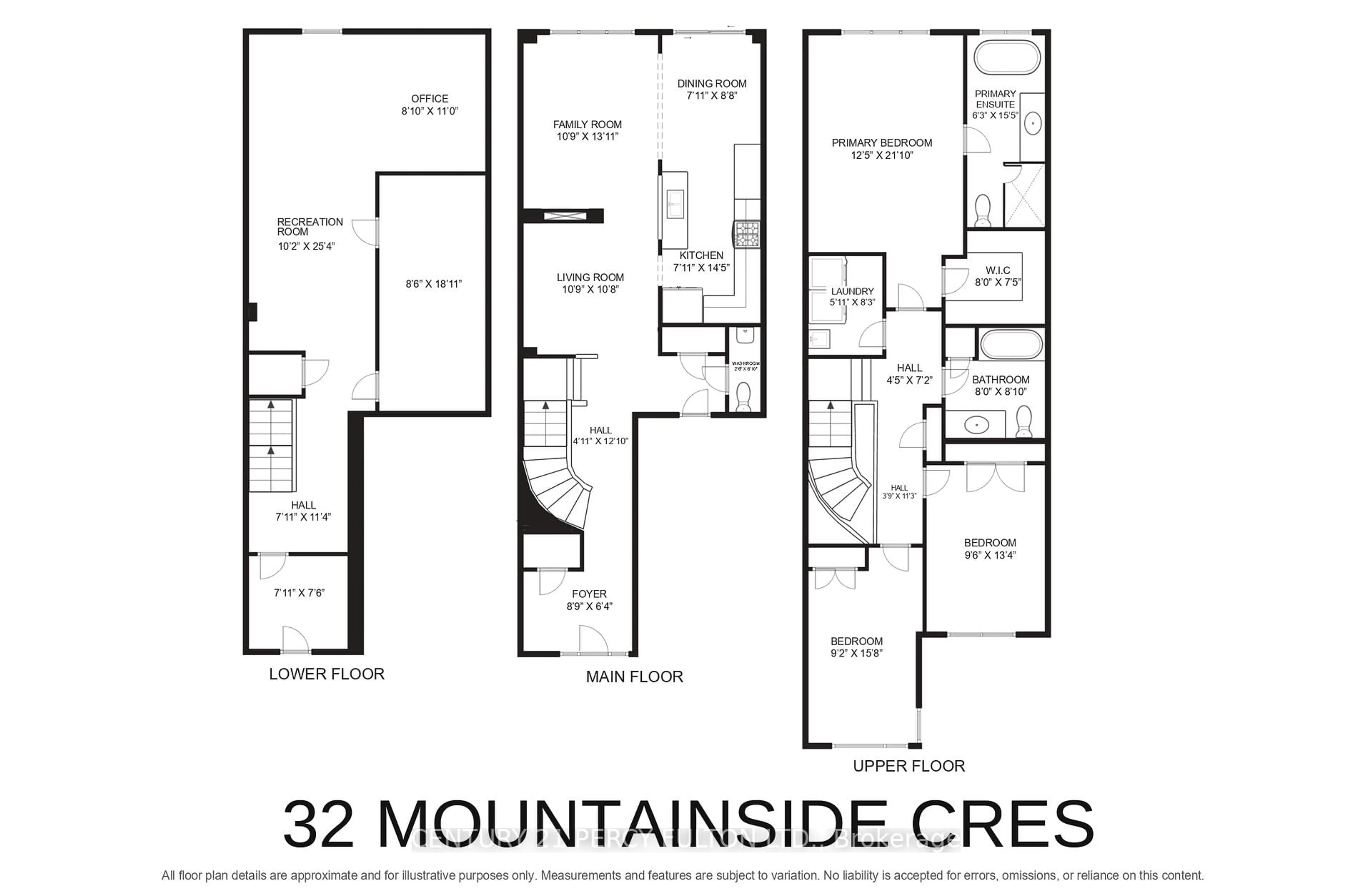Floor plan for 32 Mountainside Cres, Whitby Ontario L1R 0P5