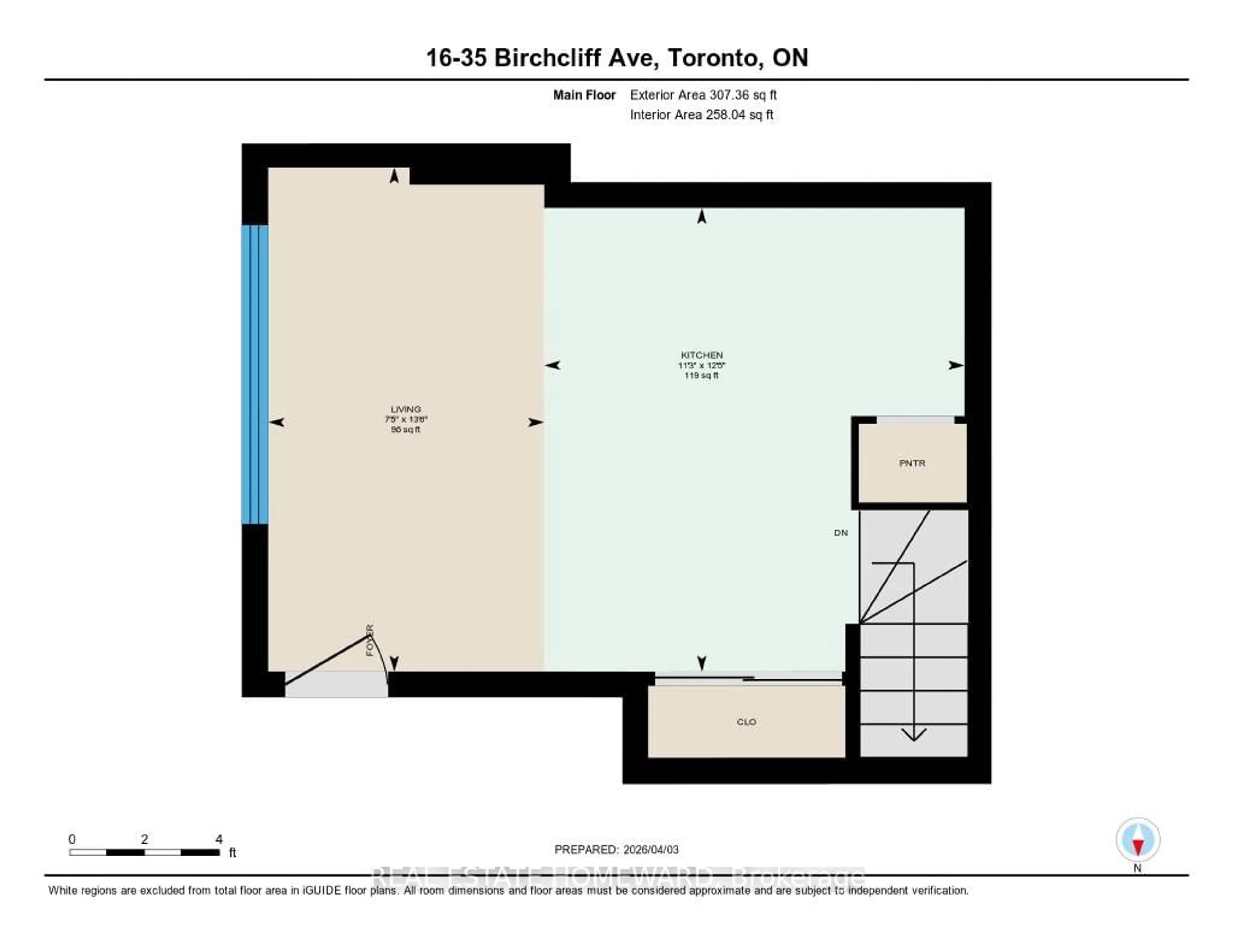 Floor plan for 35 Birch Cliff Ave #16, Toronto Ontario M1N 0C1