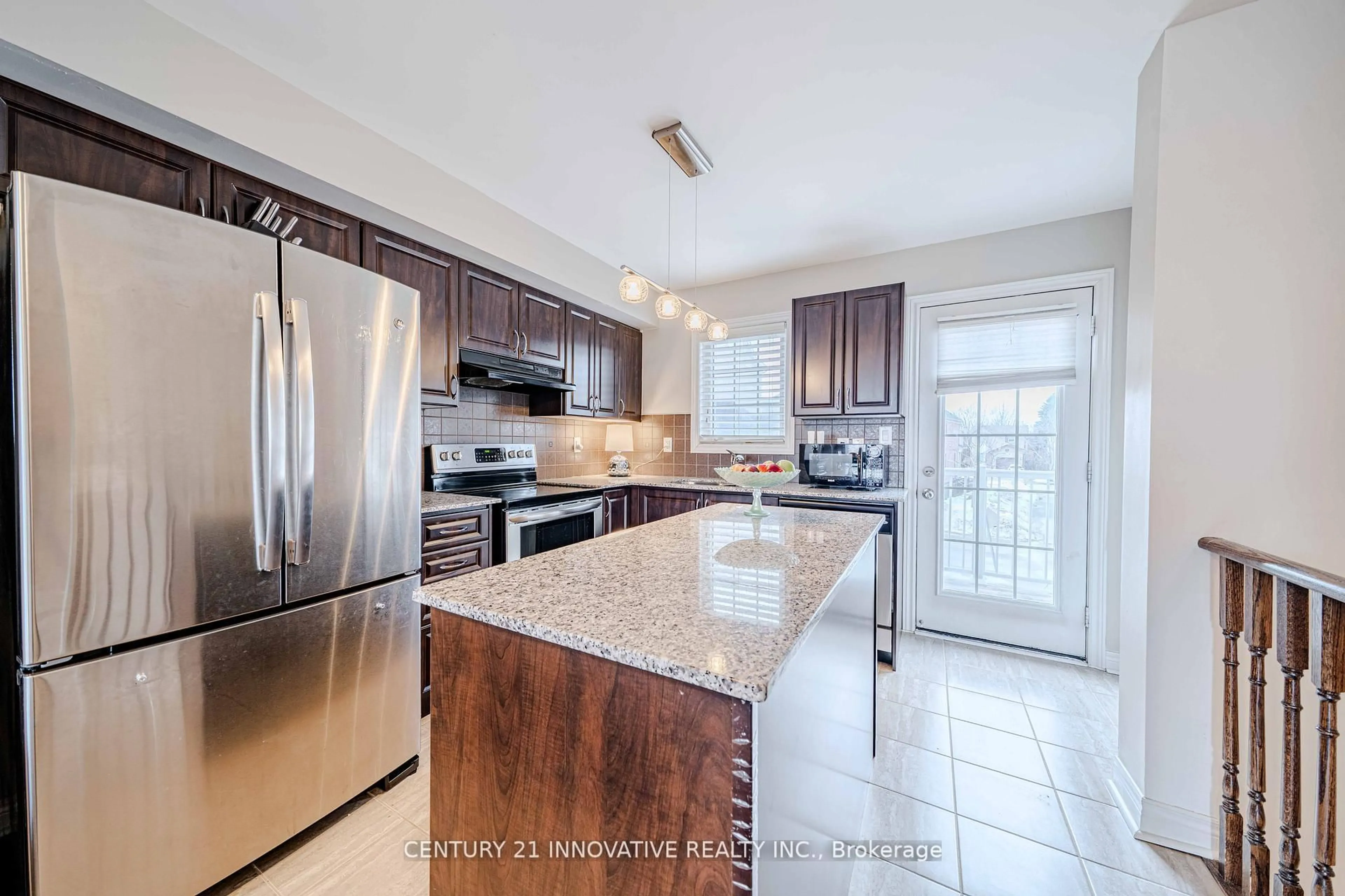 Open concept kitchen, ceramic/tile floor for 61 Cooperage Lane, Ajax Ontario L1S 5C3