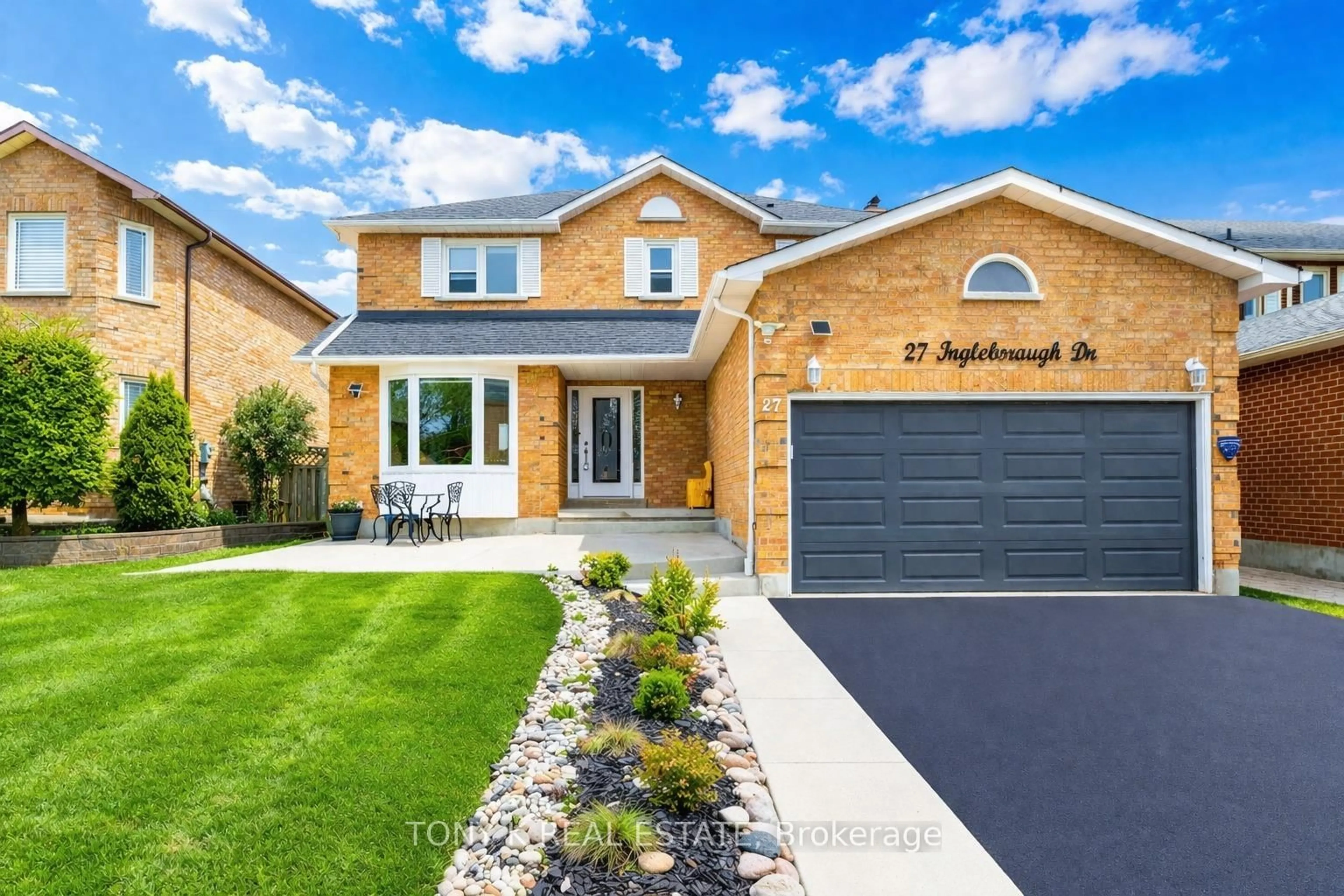 Home with brick exterior material, street for 27 Ingleborough Dr, Whitby Ontario L1N 8J9