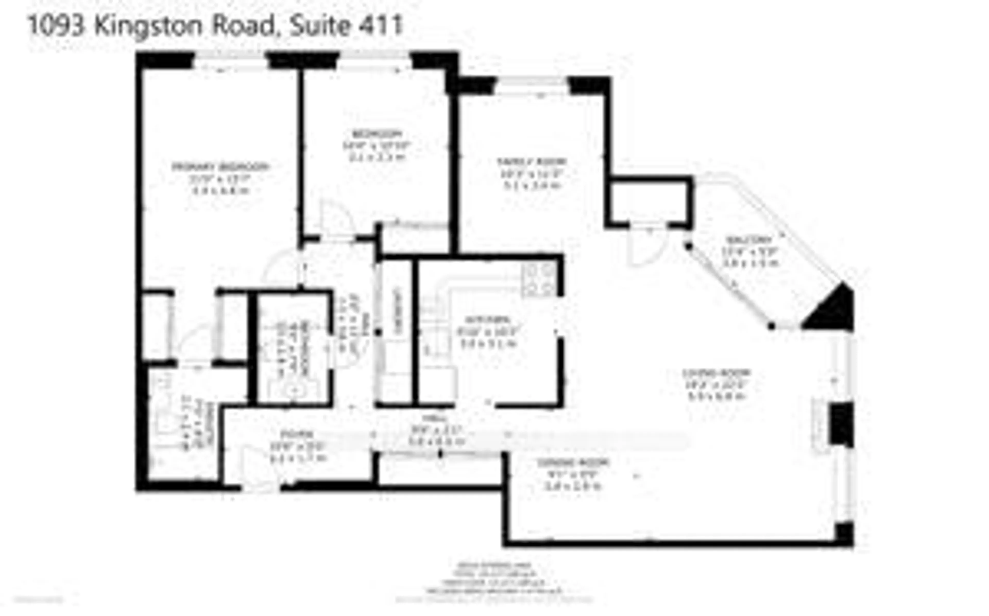 Floor plan for 1093 Kingston Rd #411, Toronto Ontario M1N 4E2