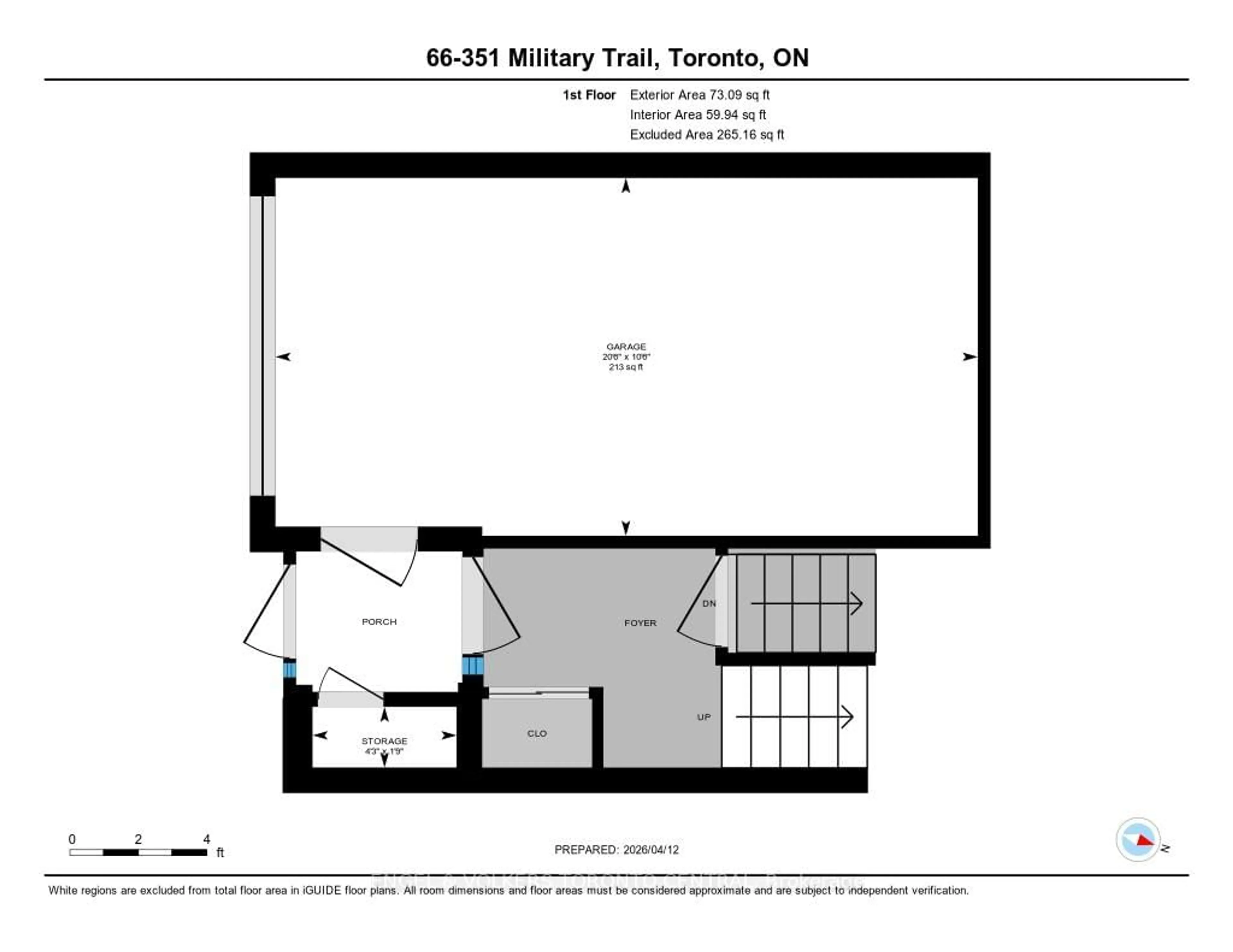 Floor plan for 351 Military Tr #66, Toronto Ontario M1E 4E5