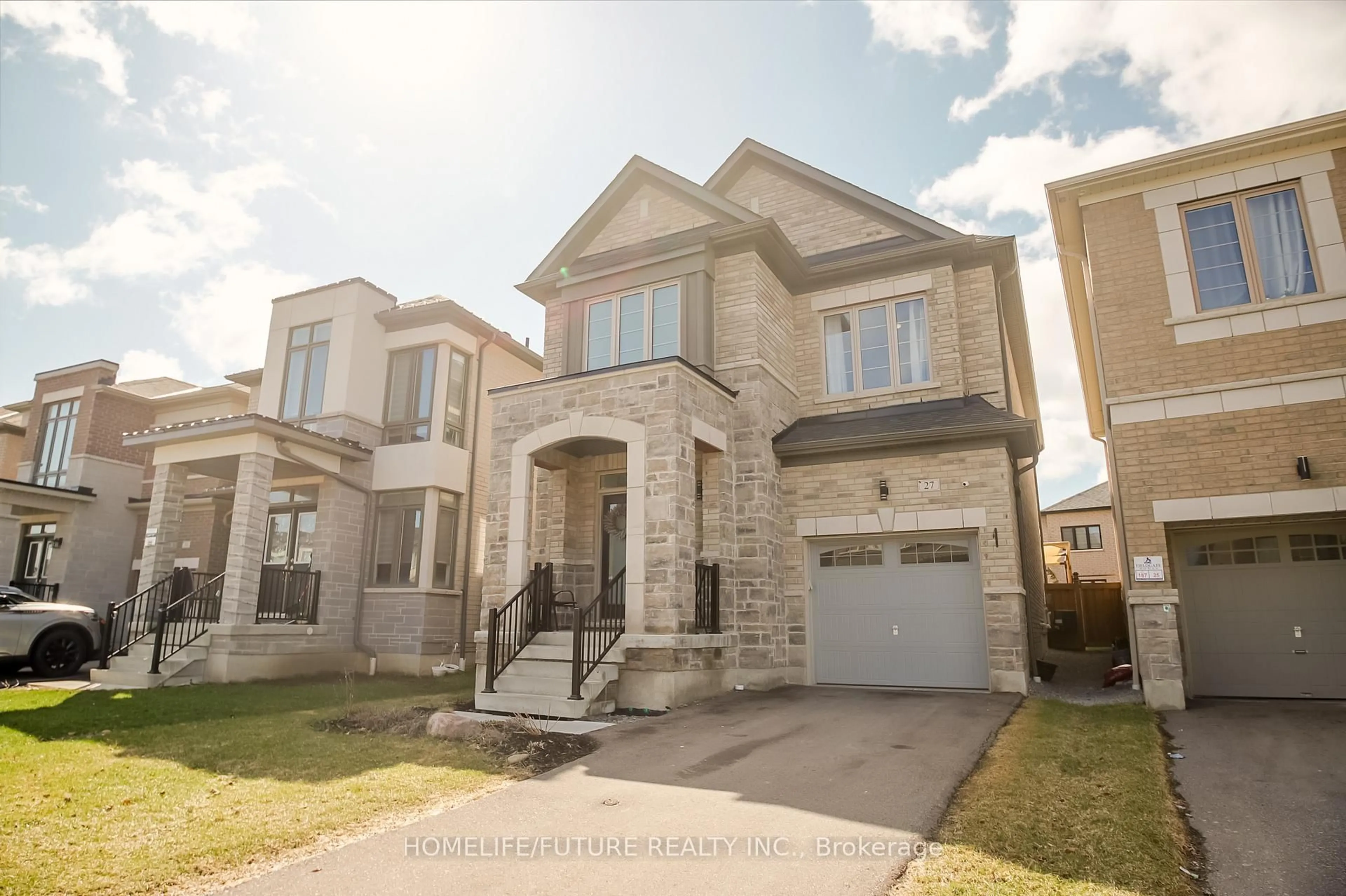 Home with brick exterior material, street for 27 Ogston Cres, Whitby Ontario L1P 0H3