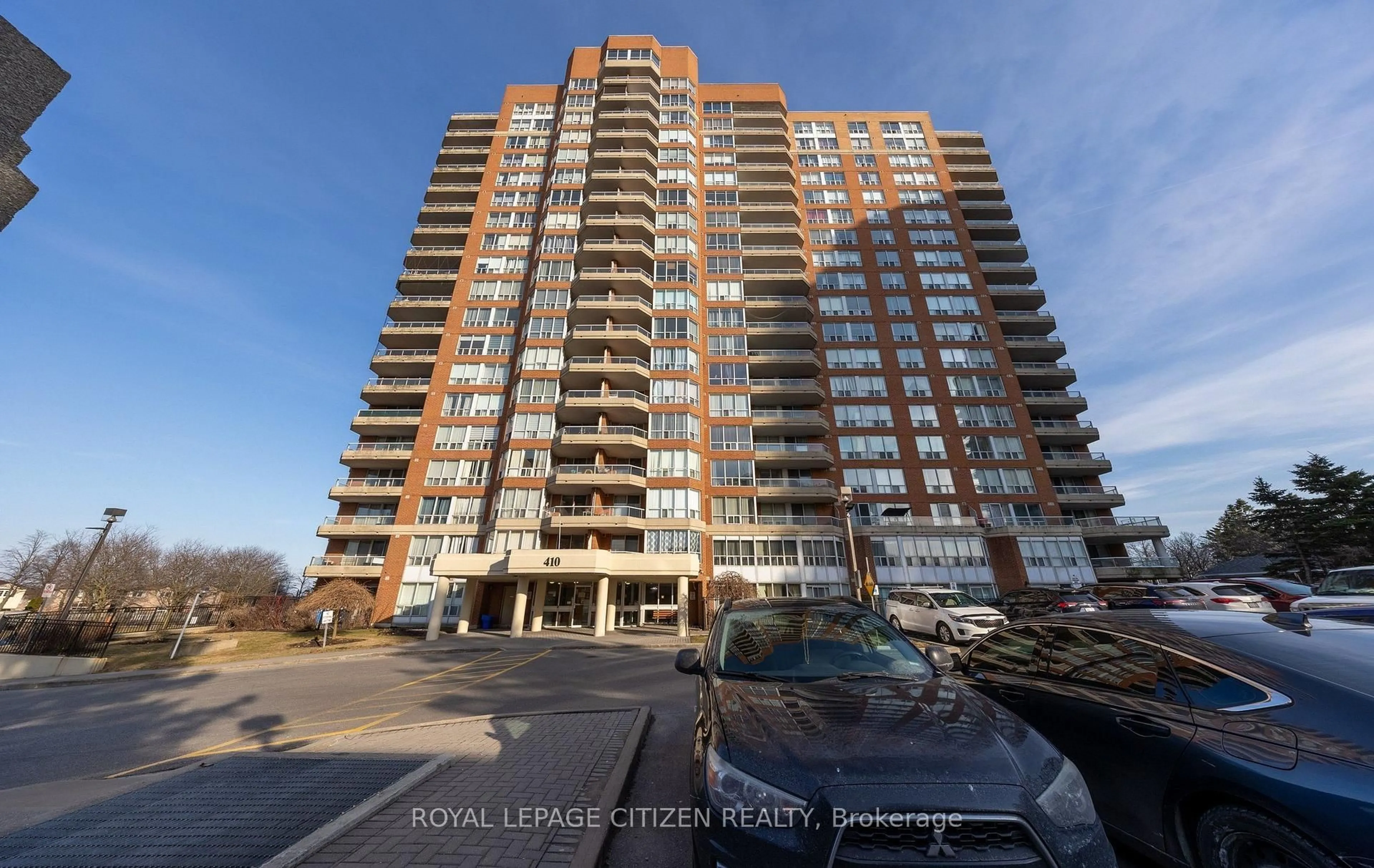 A pic from outside/outdoor area/front of a property/back of a property/a pic from drone, building for 410 McLevin Ave #509, Toronto Ontario M1B 5J5