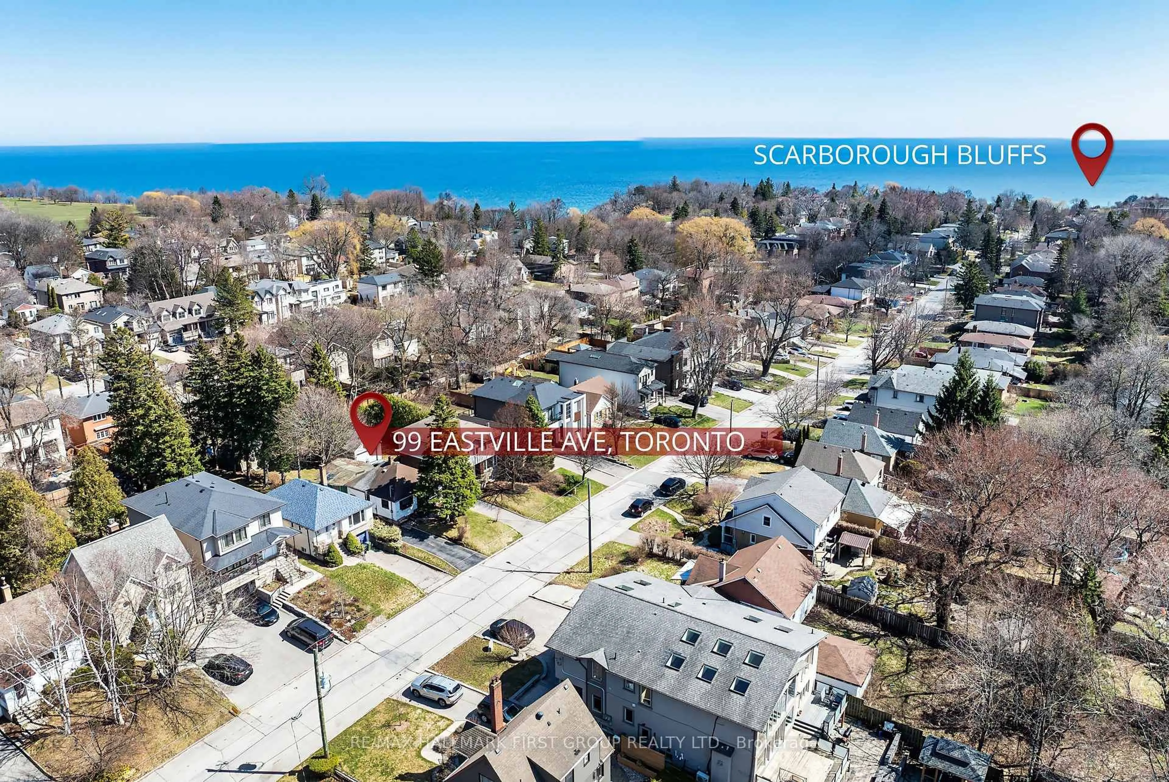 A pic from outside/outdoor area/front of a property/back of a property/a pic from drone, street for 99 Eastville Ave, Toronto Ontario M1M 2N8