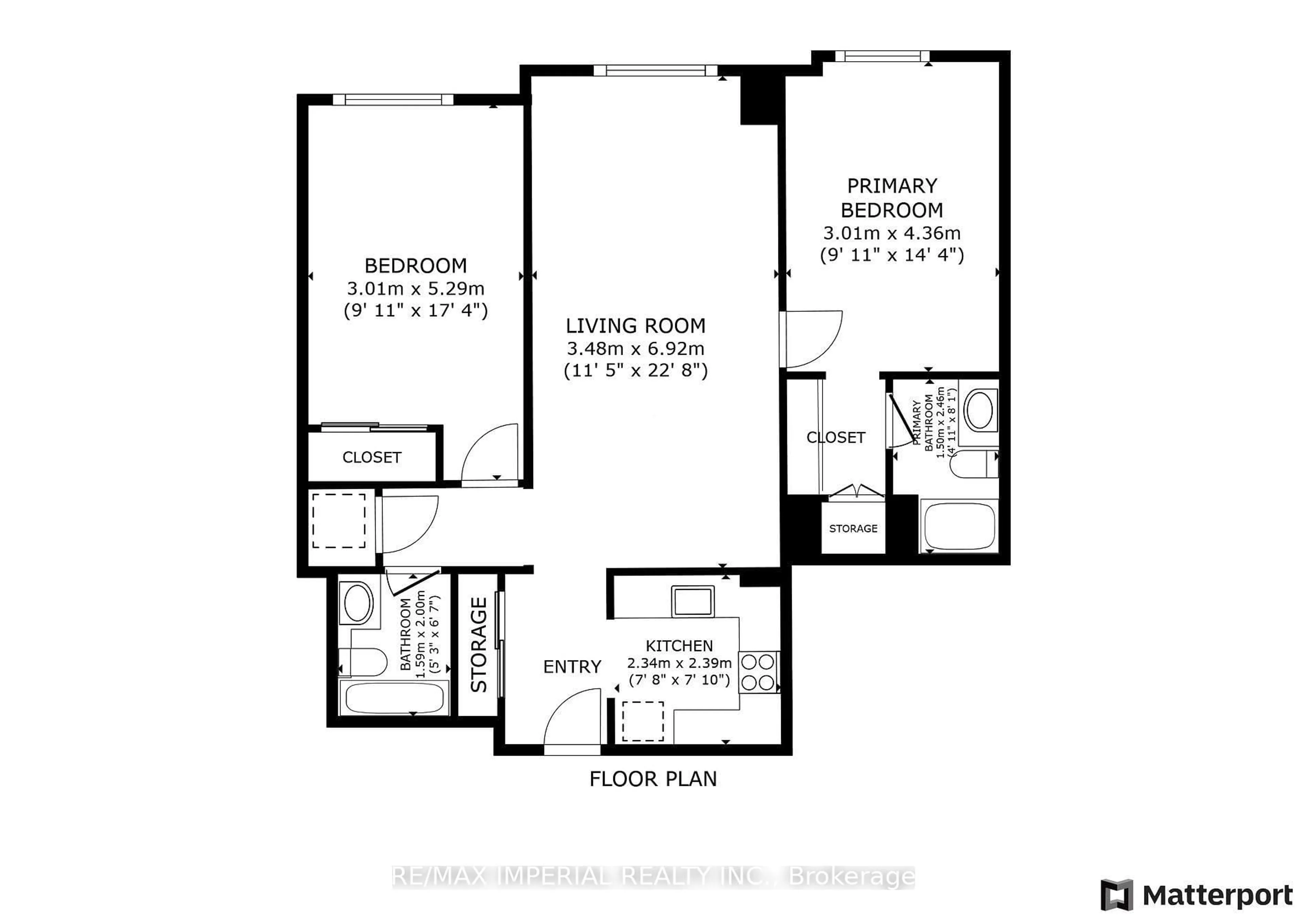 Floor plan for 1 Lee Centre Dr #2209, Toronto Ontario M1H 3J2