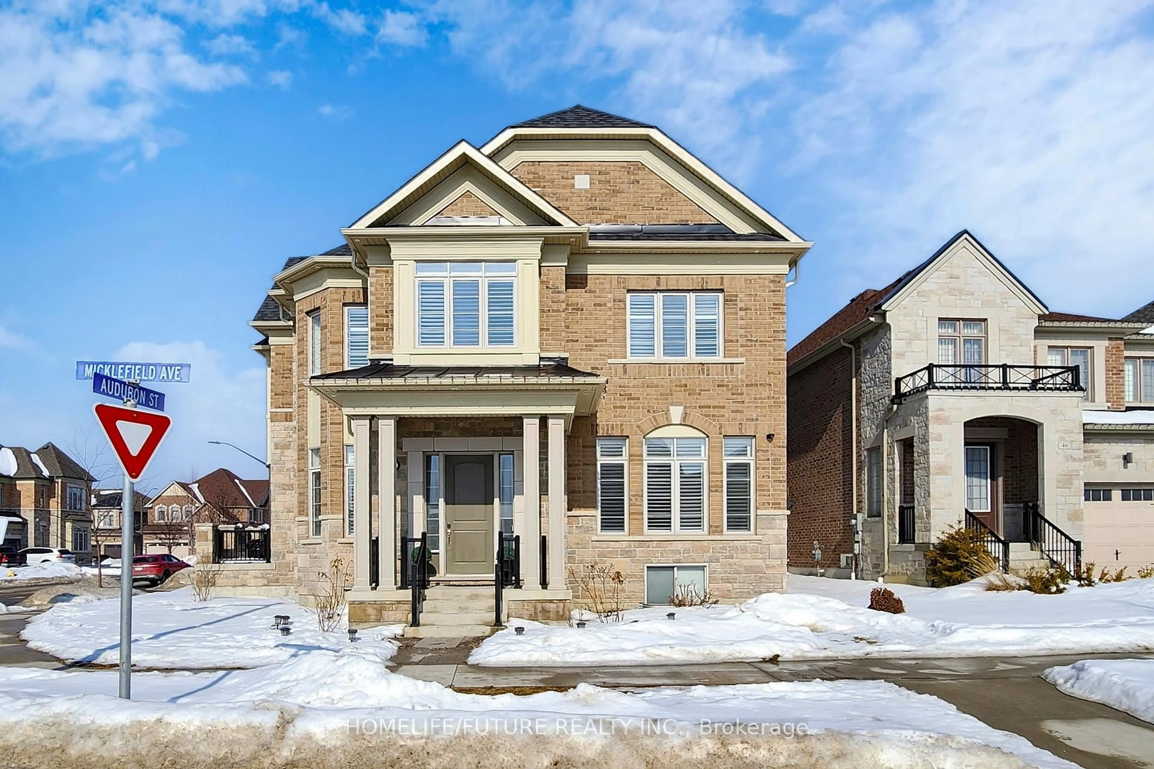 Home with brick exterior material, street for 44 Micklefield Ave, Whitby Ontario L1P 0C4