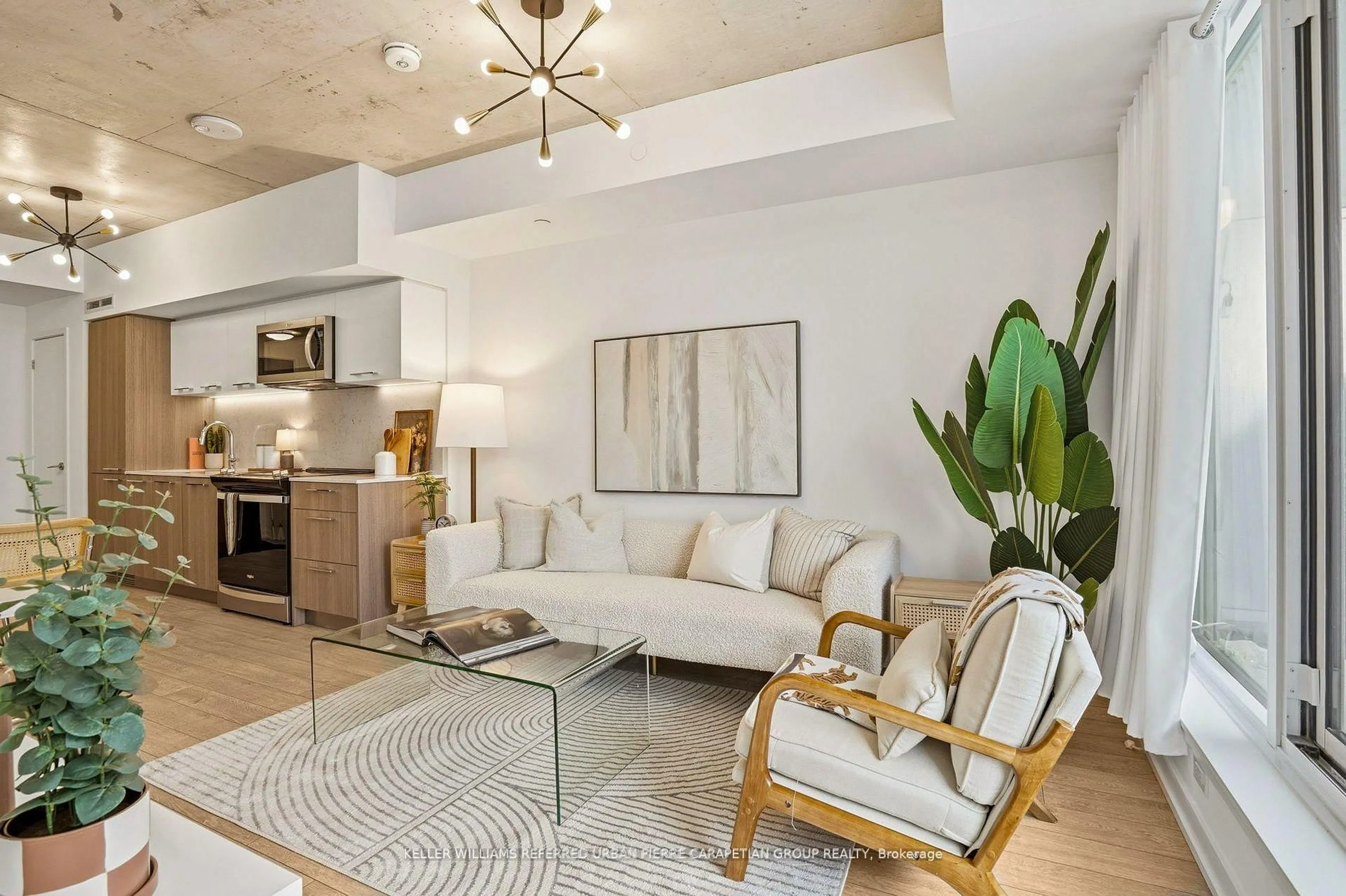 Living room with furniture, unknown for 45 Baseball Pl #507, Toronto Ontario M4M 0H1