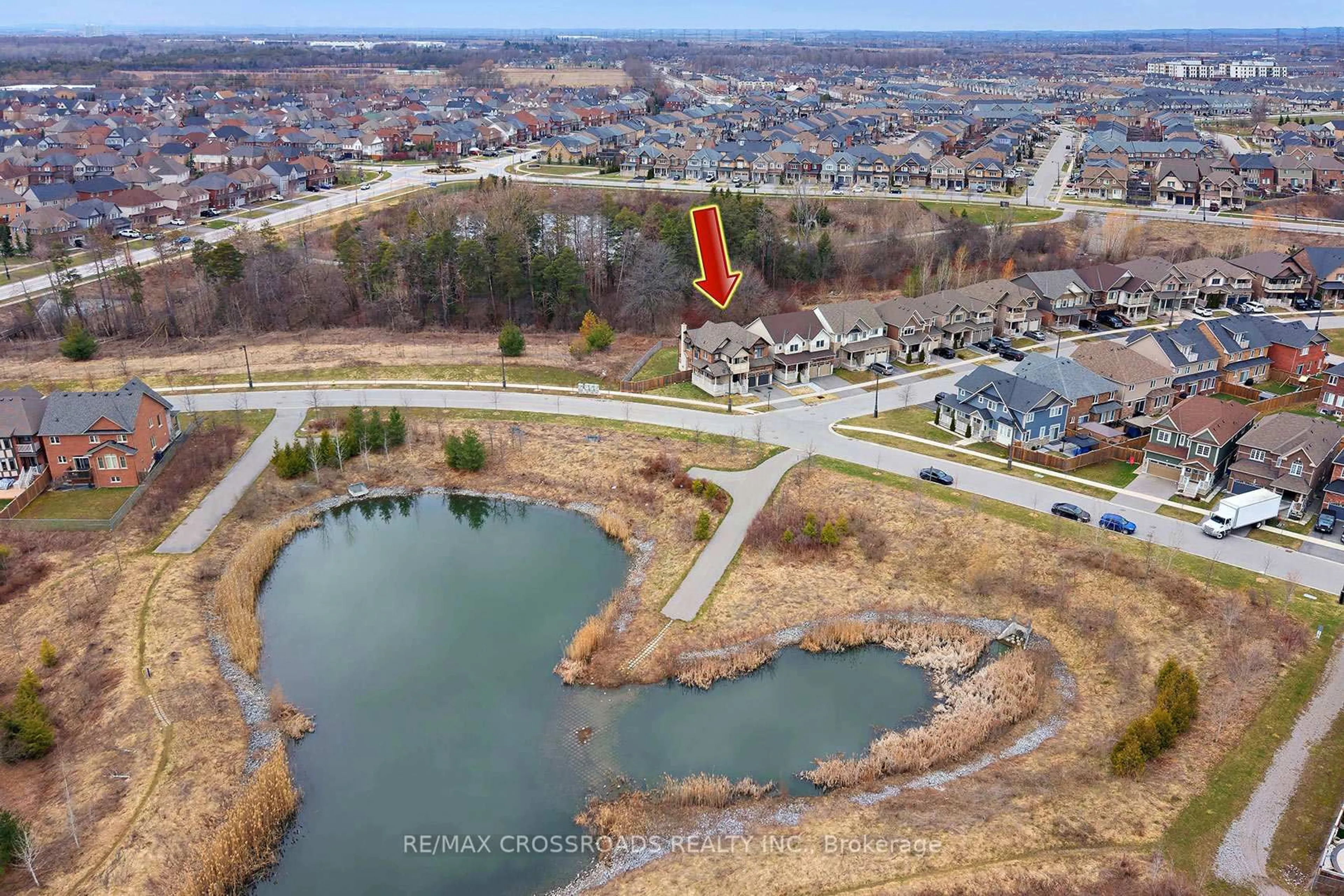 A pic from outside/outdoor area/front of a property/back of a property/a pic from drone, water/lake/river/ocean view for 2300 Dobbinton St, Oshawa Ontario L1L 0L3