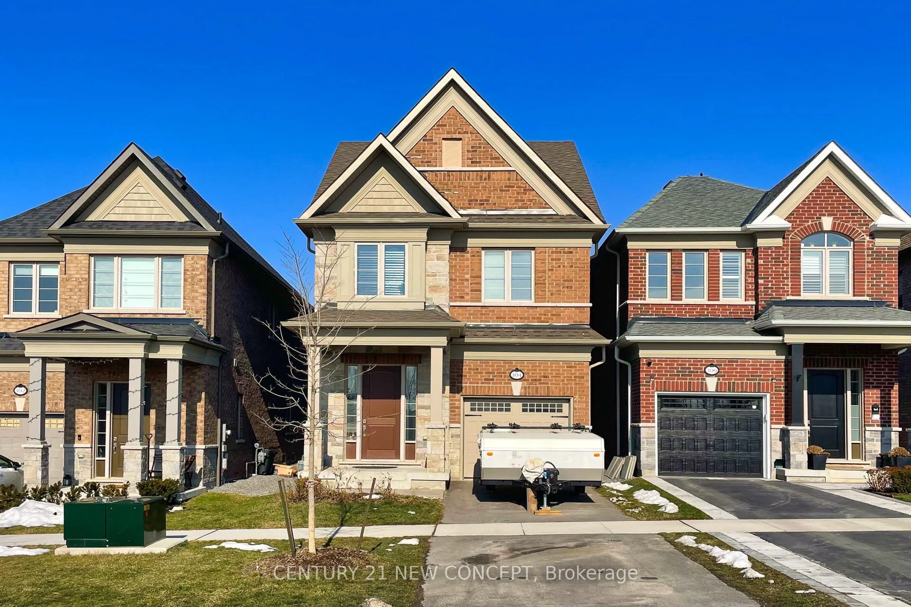 Home with brick exterior material, street for 104 Christine Elliott Ave, Whitby Ontario L1P 0E1