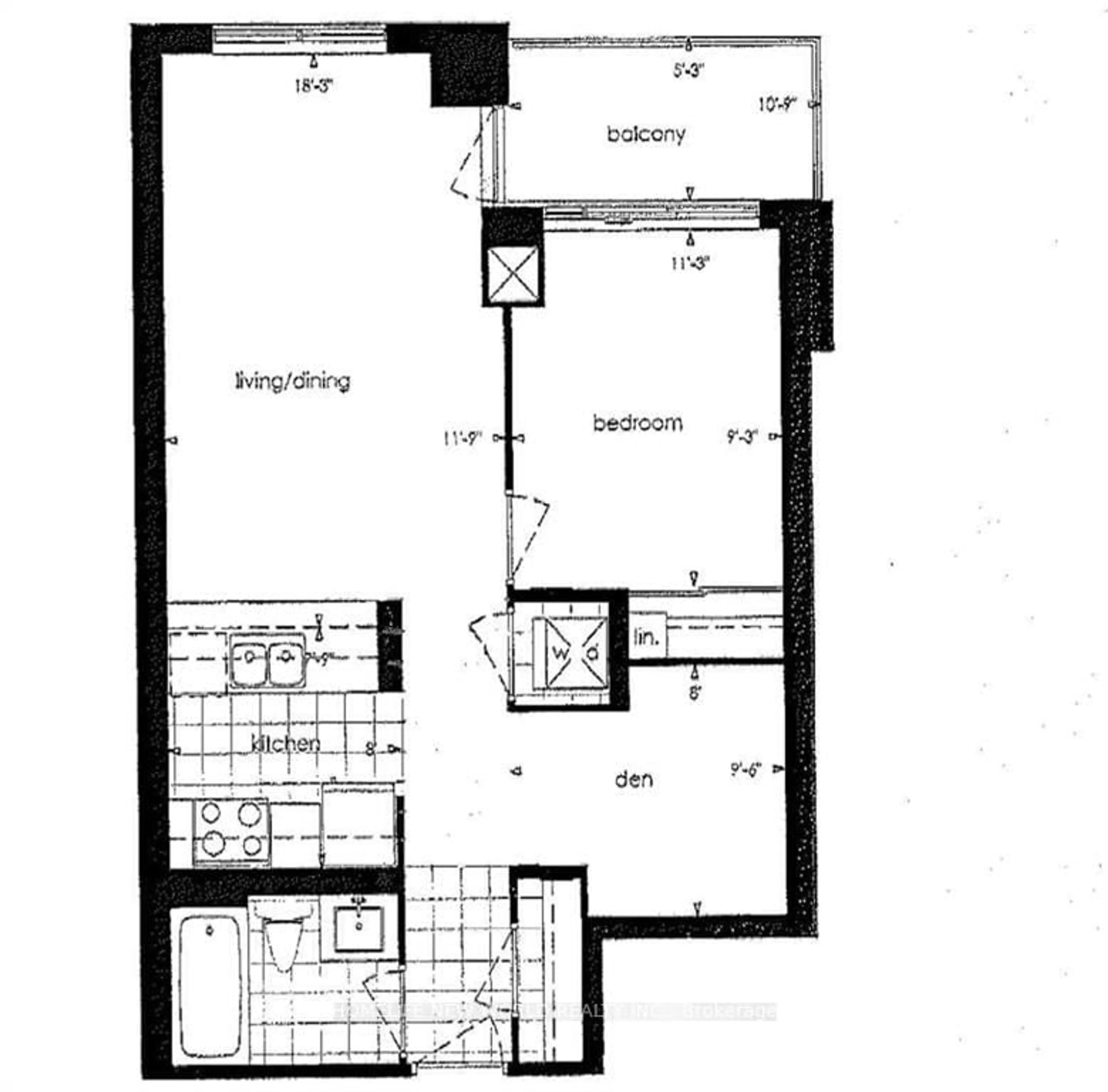 Floor plan for 50 Town Centre Crt #1803, Toronto Ontario M1P 0A9