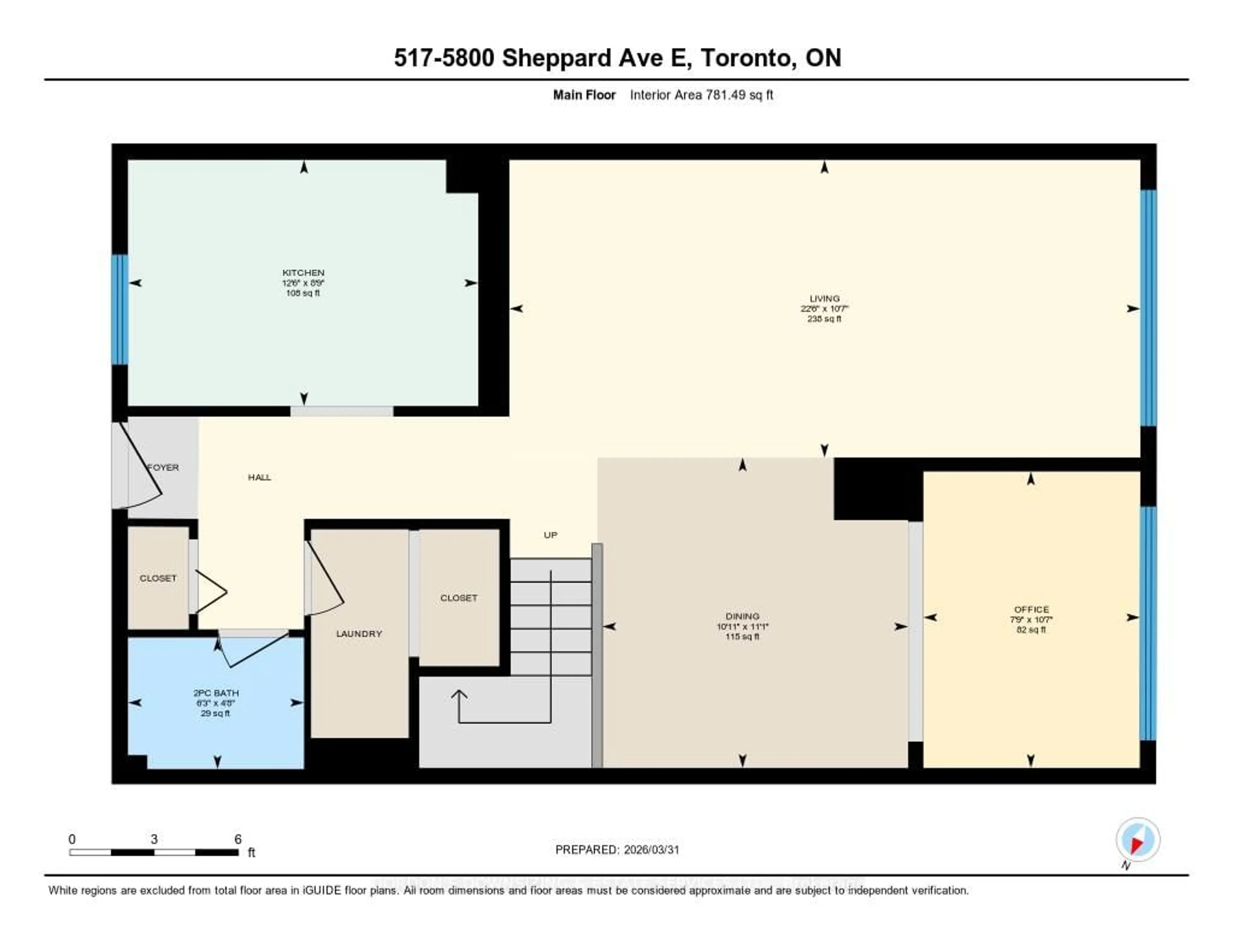 Floor plan for 5800 Sheppard Ave #517, Toronto Ontario M1B 5J7