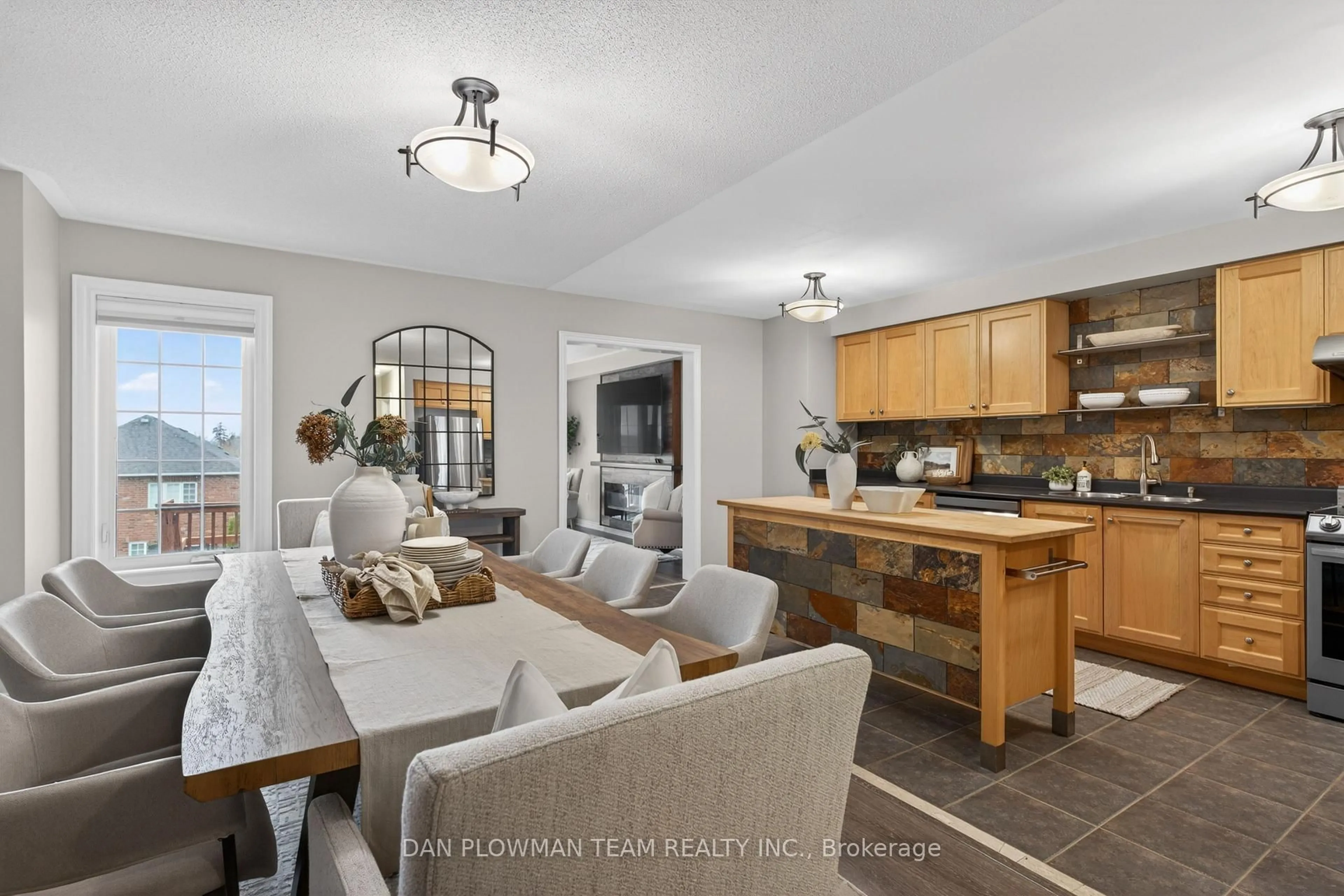 Open concept kitchen, ceramic/tile floor for 67 Dooley Cres, Ajax Ontario L1T 4J2