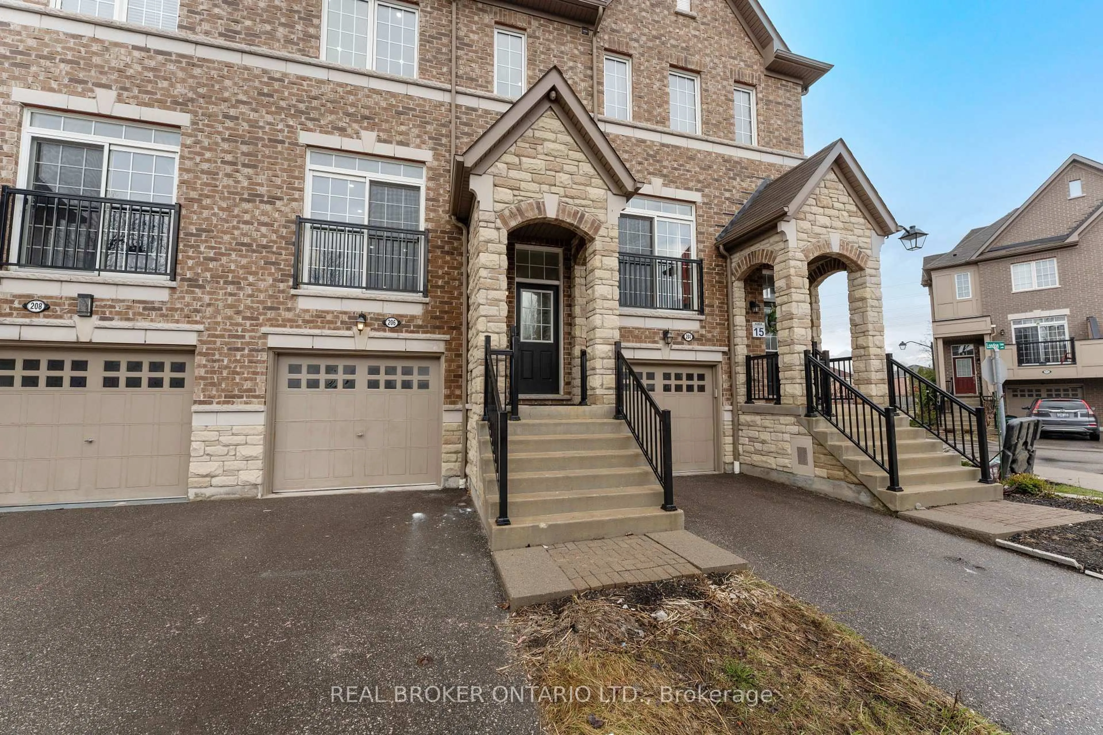 Home with brick exterior material, street for 206 London Lane, Ajax Ontario L1T 0N5