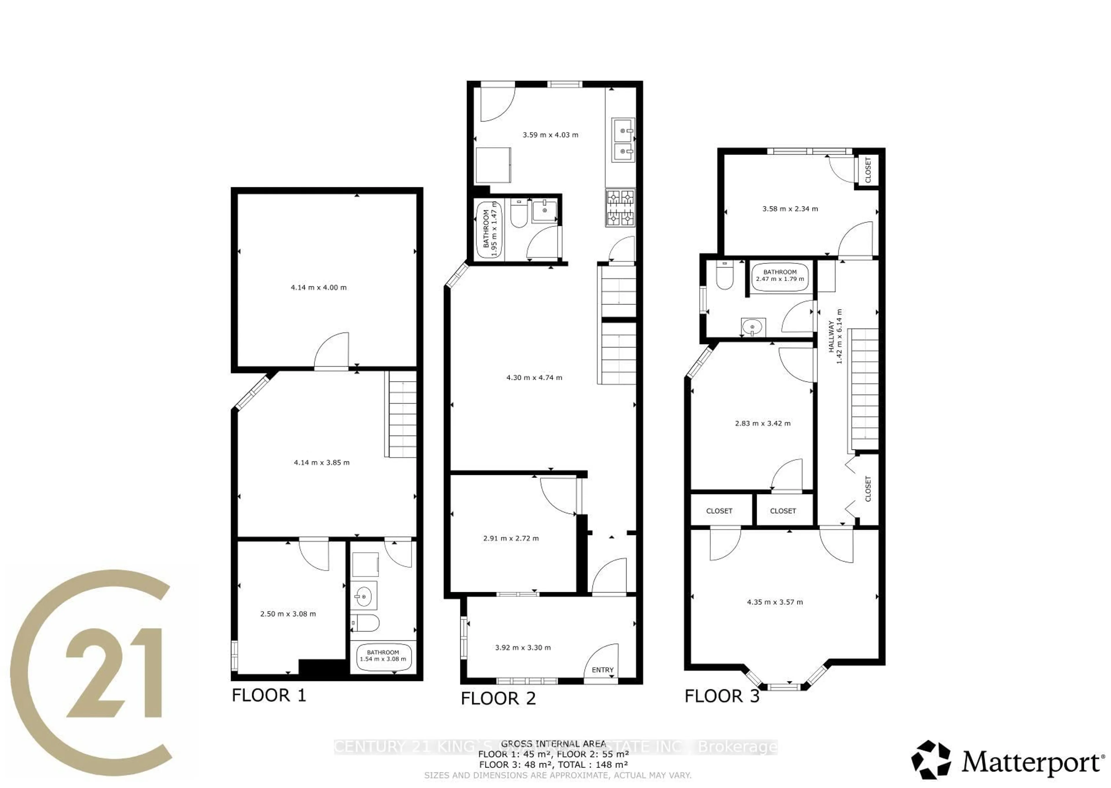 Floor plan for 579 Greenwood Ave, Toronto Ontario M4J 4A8