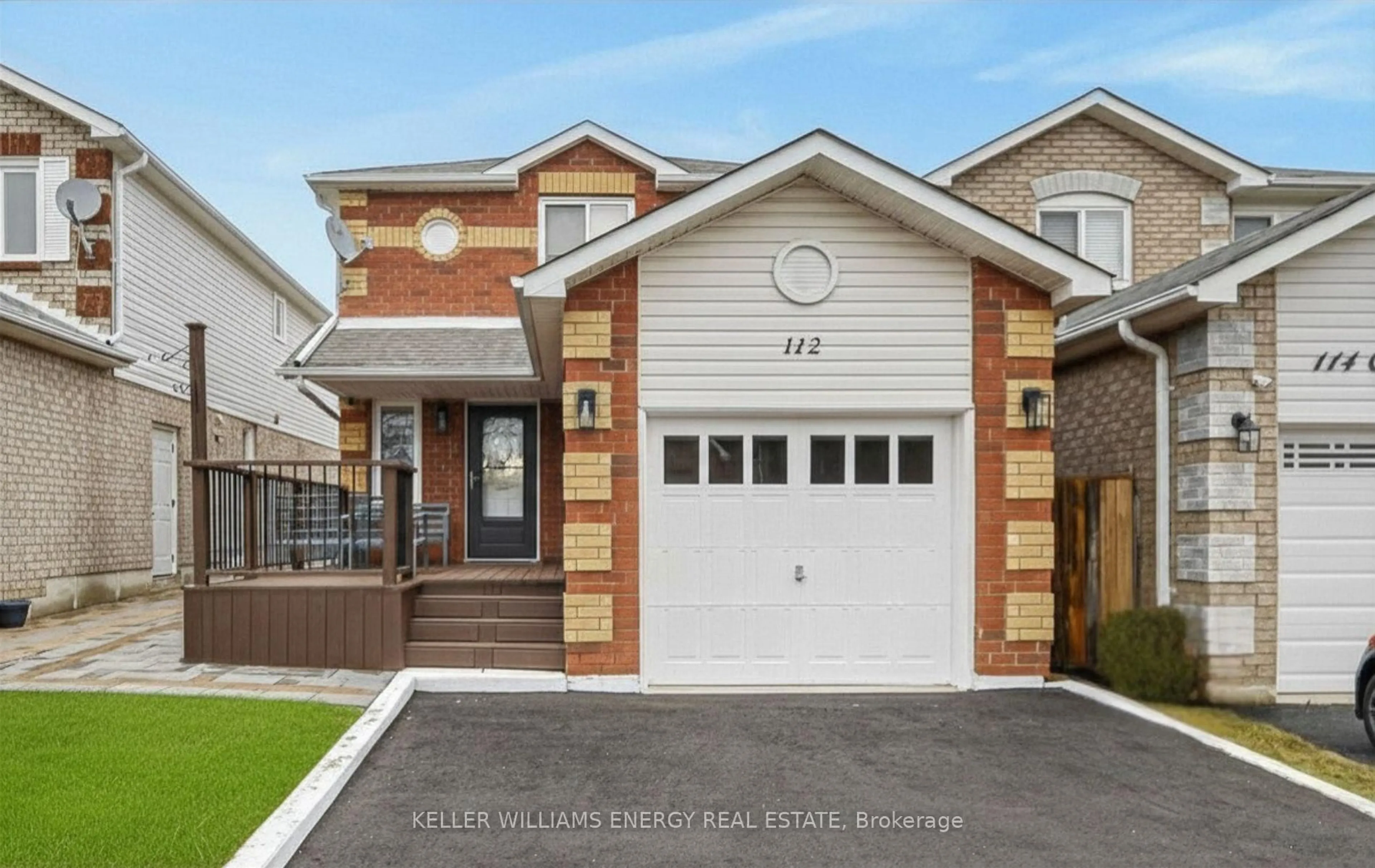 Home with brick exterior material, street for 112 Champine Sq, Clarington Ontario L1C 4W1