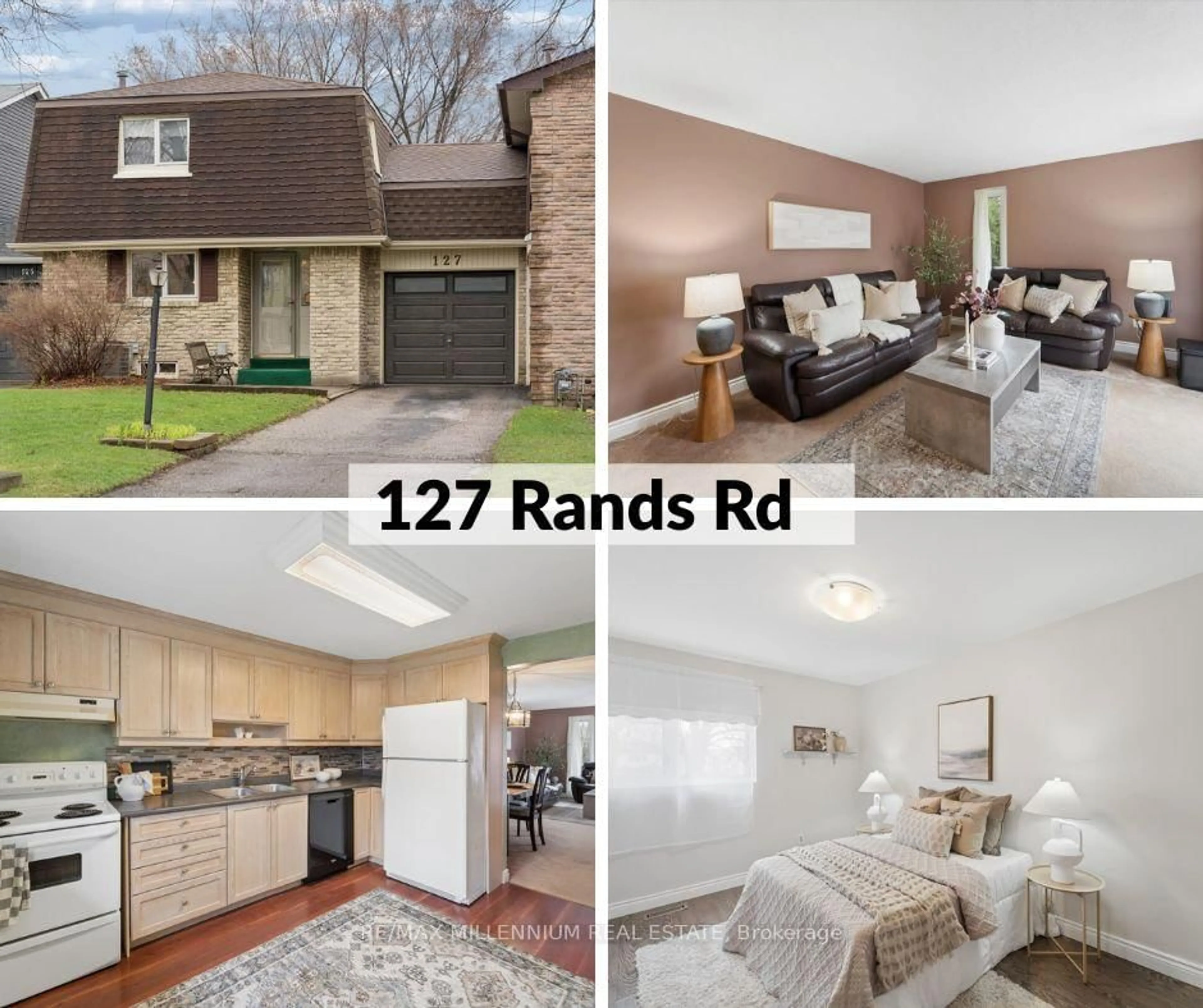 Open concept kitchen, wood/laminate floor for 127 Rands Rd, Ajax Ontario L1S 3H8