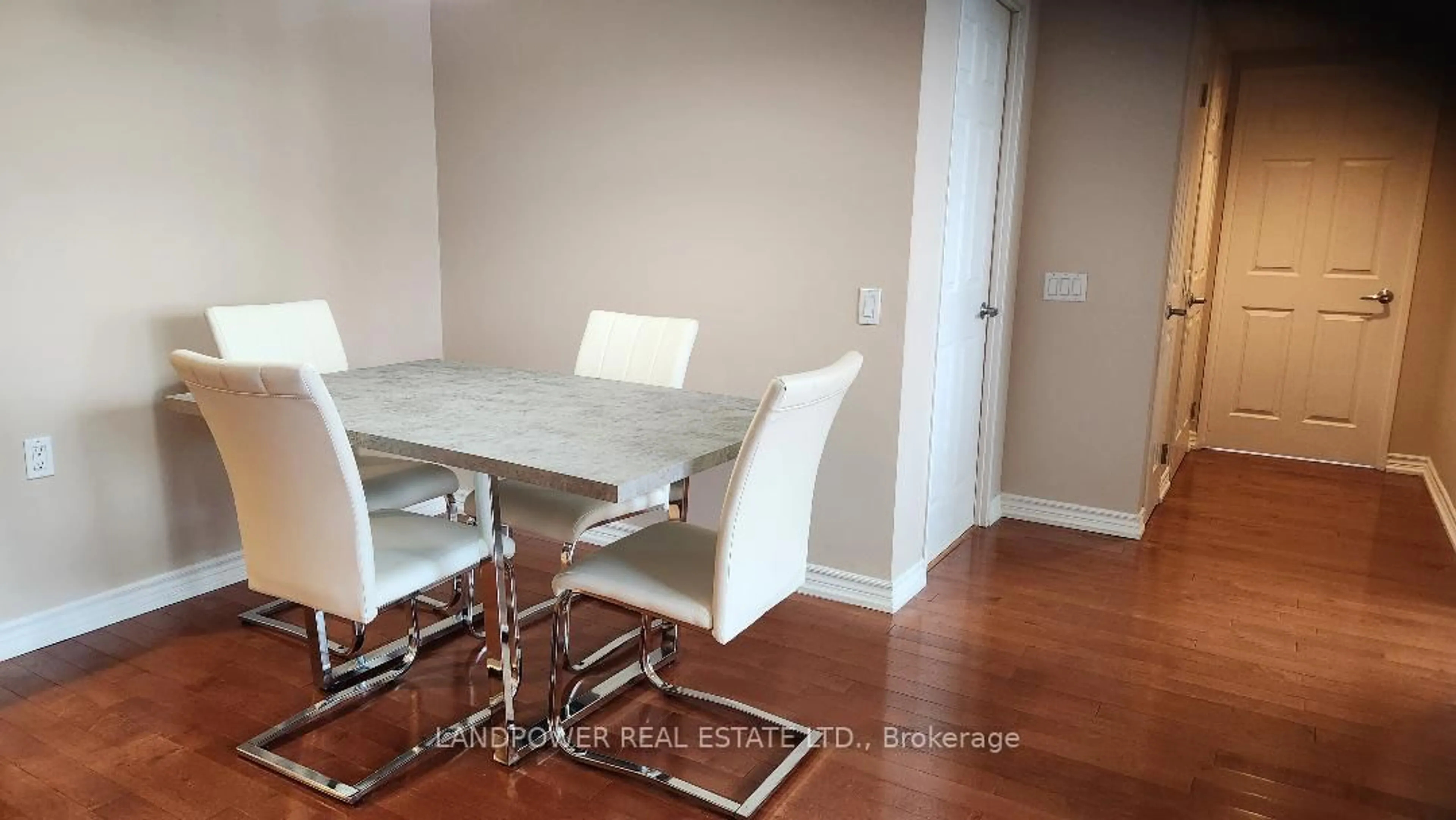 Dining room, wood/laminate floor for 2800 Warden Ave #704, Toronto Ontario M1W 3Z6