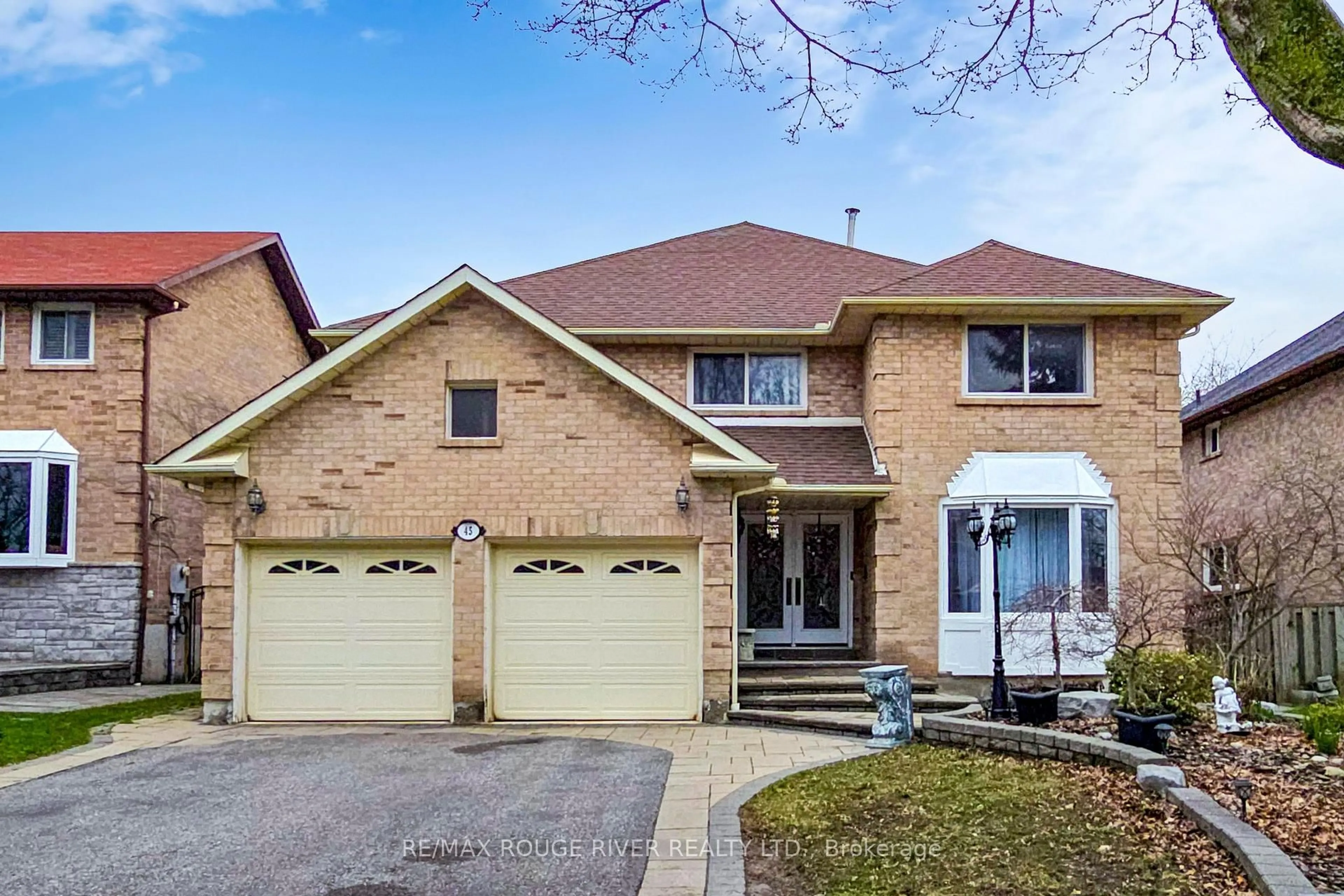 Home with brick exterior material, street for 45 Rotherglen Rd, Ajax Ontario L1T 1S8