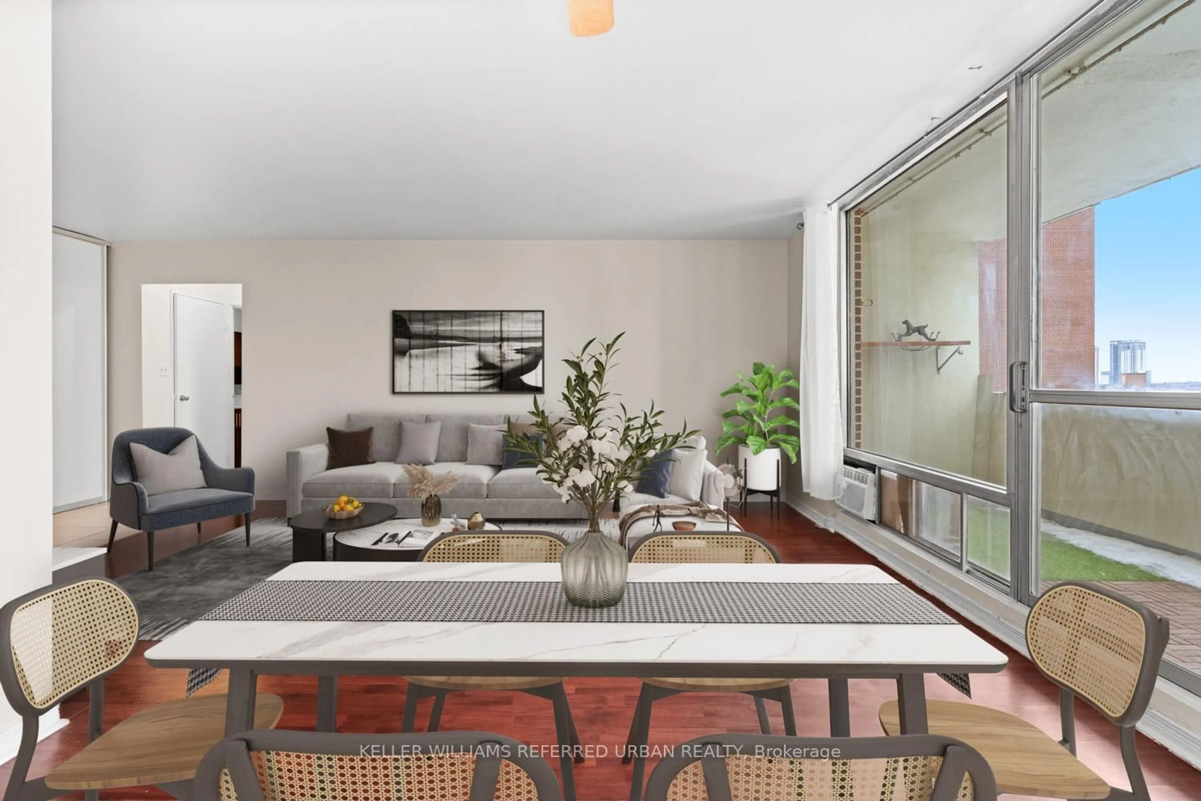 Living room with furniture, unknown for 5 Massey Sq #903, Toronto Ontario M4C 5L6