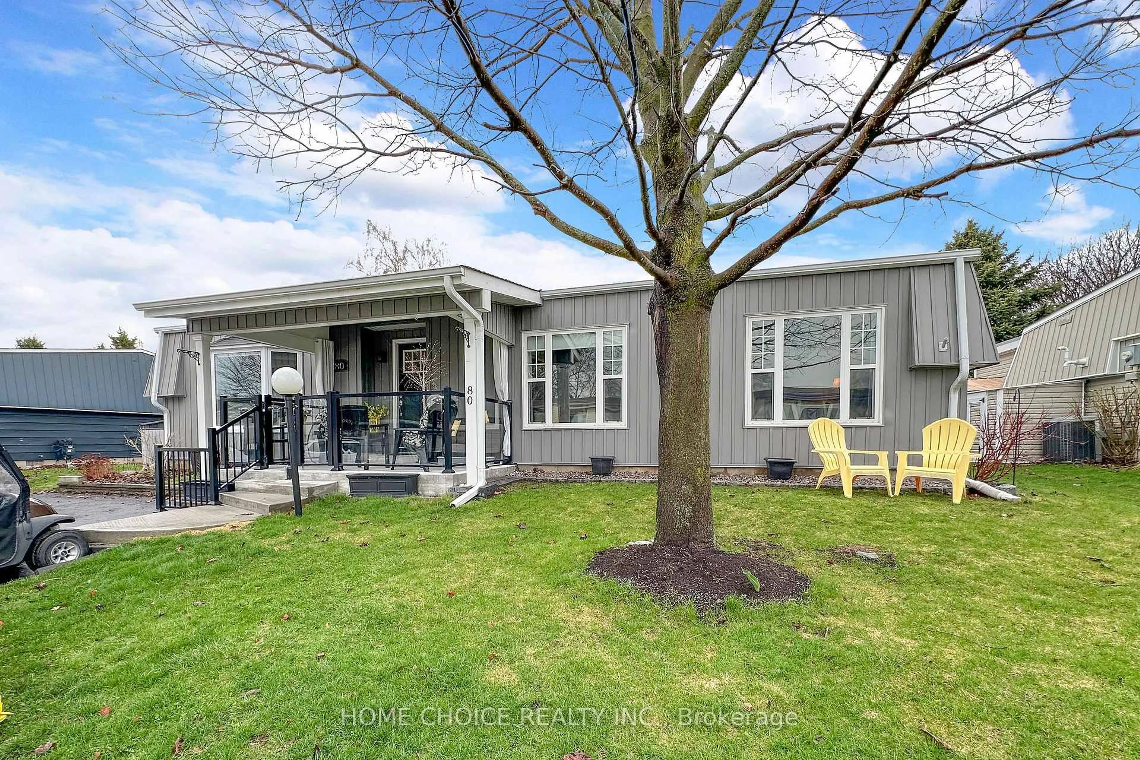 Home with vinyl exterior material, street for 80 Bluffs Rd, Clarington Ontario L1B 1A6