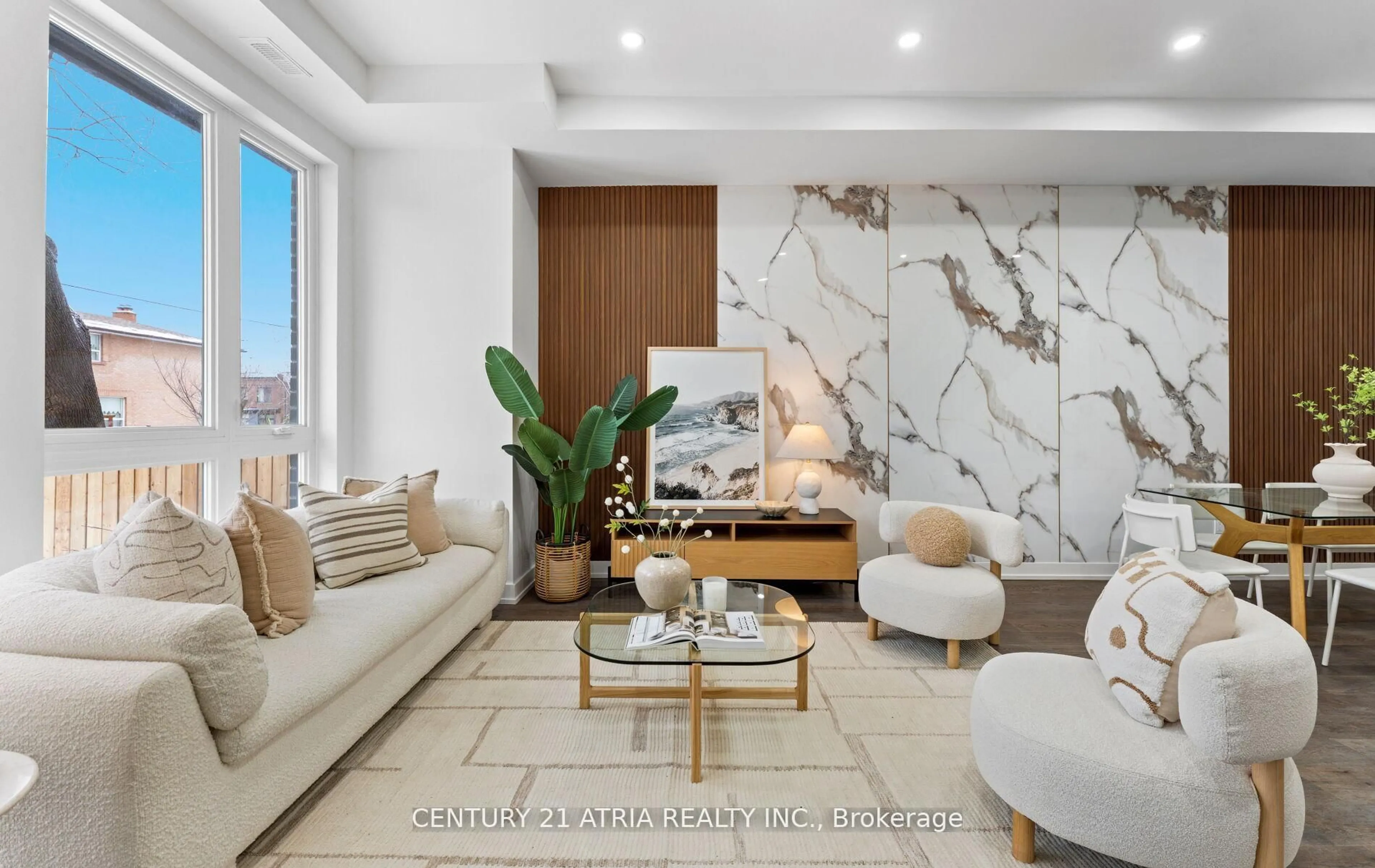 Living room with furniture, ceramic/tile floor for 65 Crewe Ave, Toronto Ontario M4C 2J2