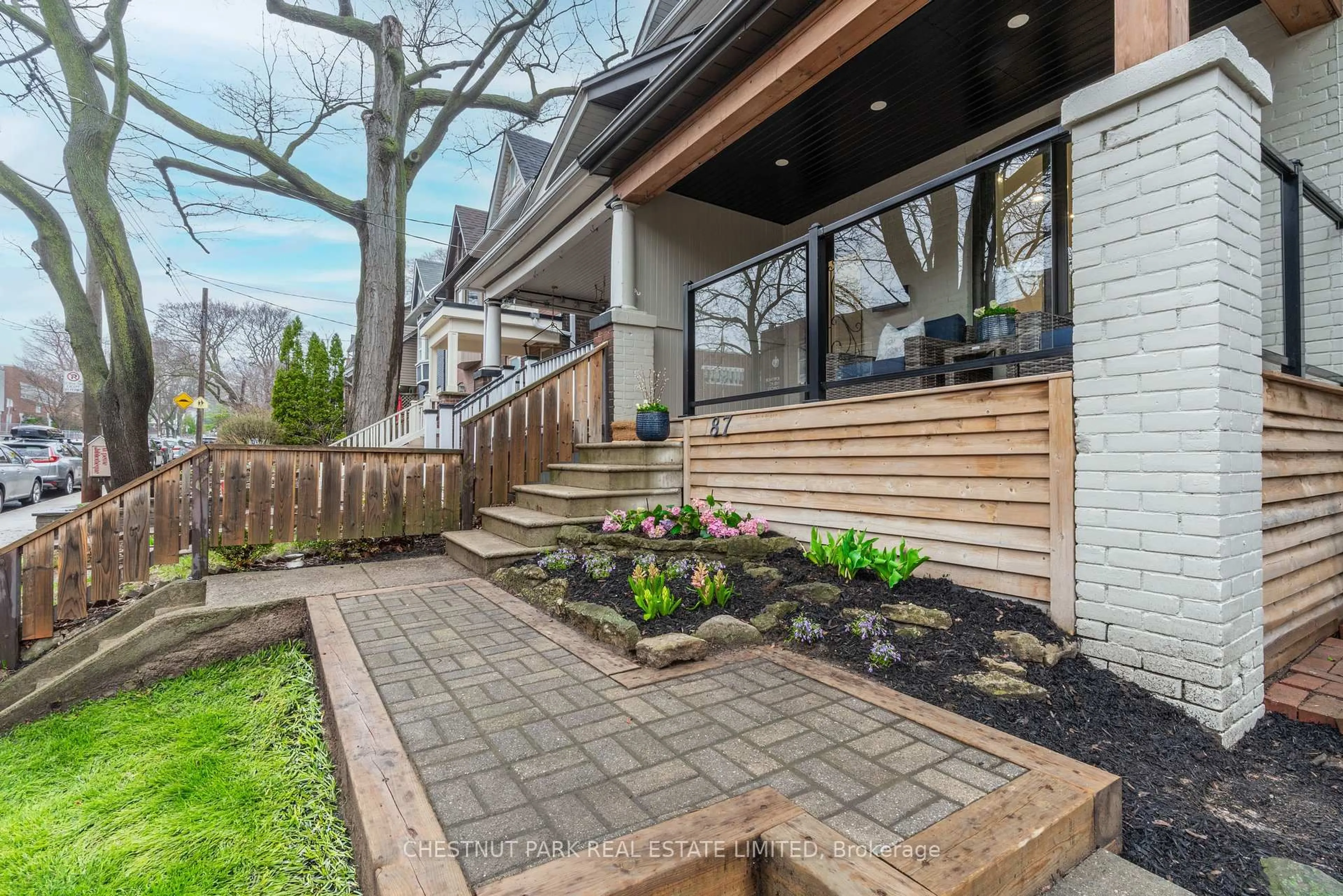 Patio, street for 87 Bowmore Rd, Toronto Ontario M4L 3J1