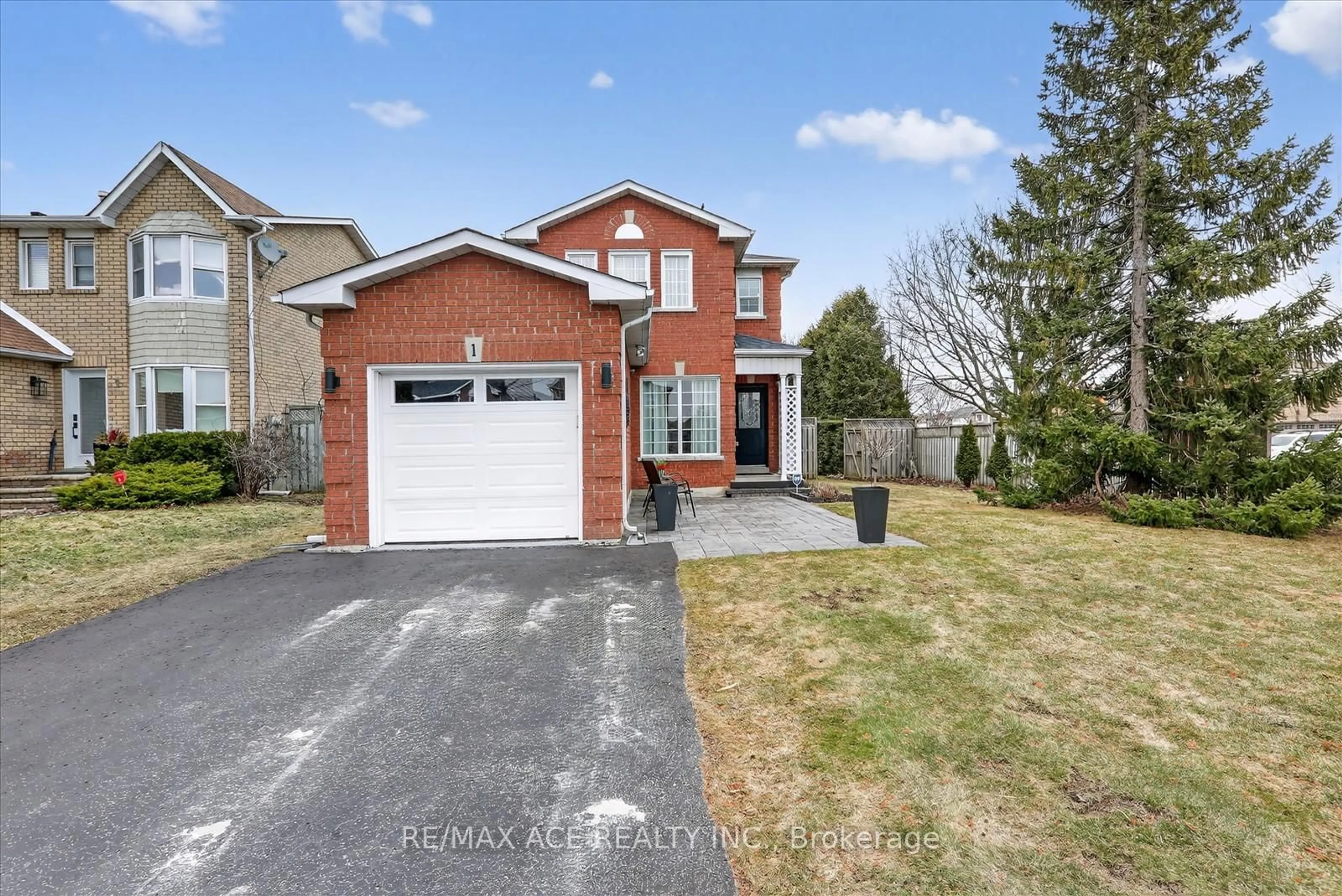 Home with brick exterior material, street for 1 Aldcroft Cres, Clarington Ontario L1C 4P2