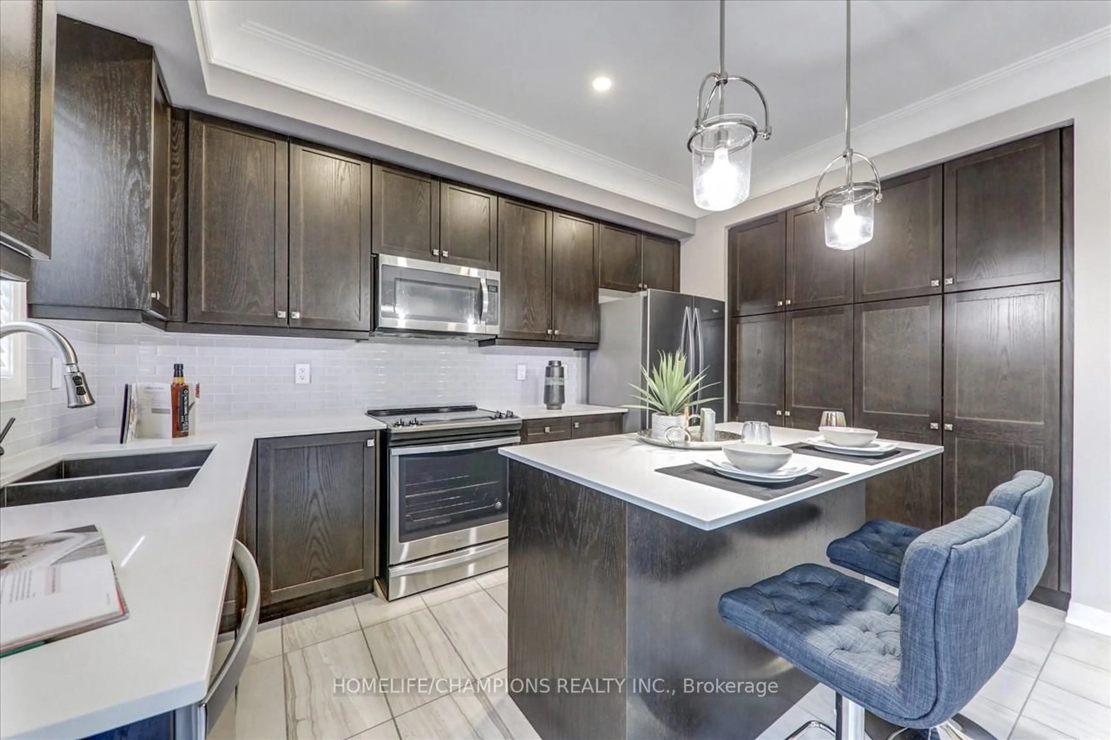 Open concept kitchen, ceramic/tile floor for 238 London Lane, Ajax Ontario L1T 0N5