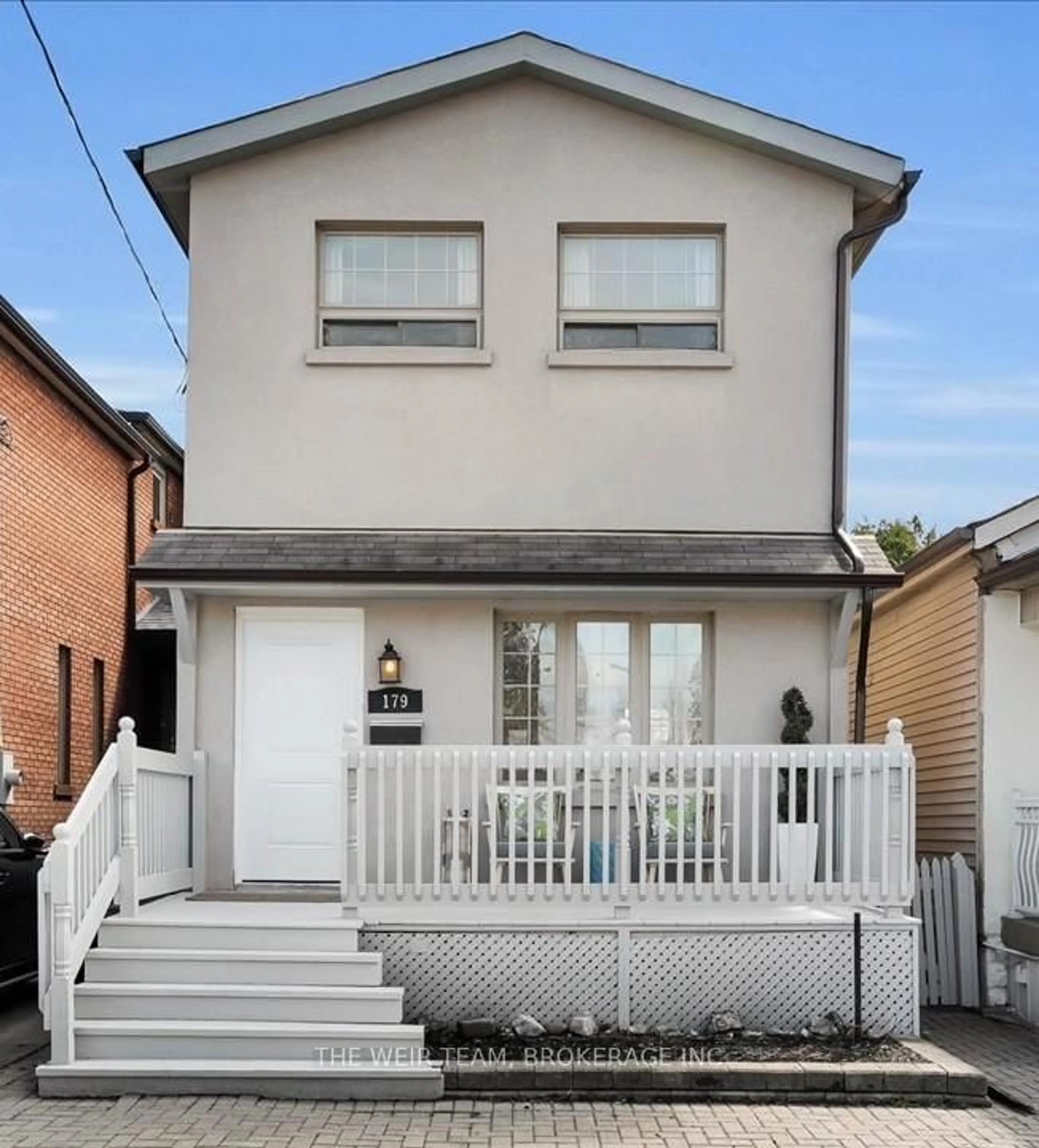 Home with vinyl exterior material, street for 179 Woodville Ave, Toronto Ontario M4J 2R4