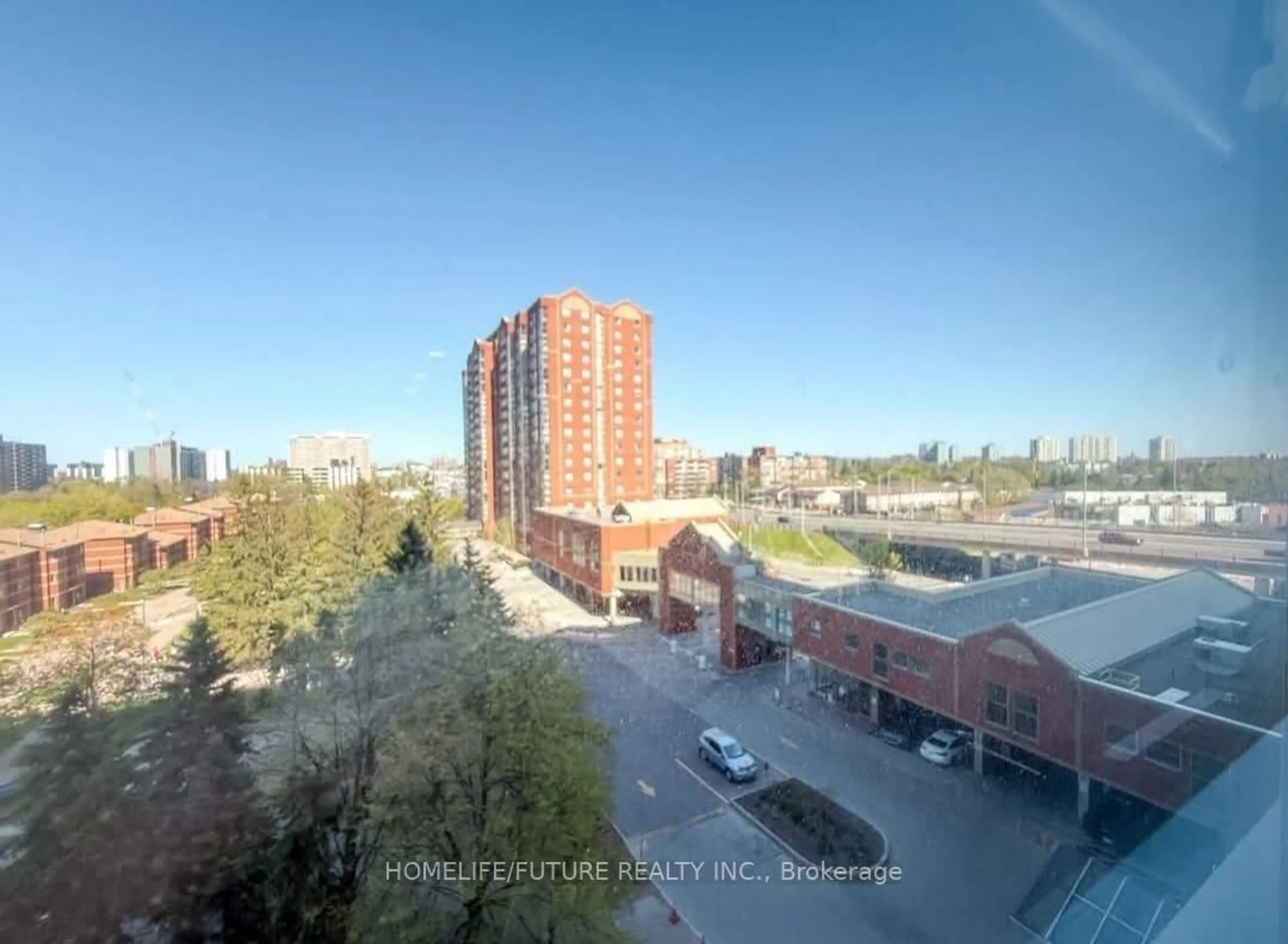 A pic from outside/outdoor area/front of a property/back of a property/a pic from drone, city buildings view from balcony for 2460 Eglinton Ave #708, Toronto Ontario M1K 5J7