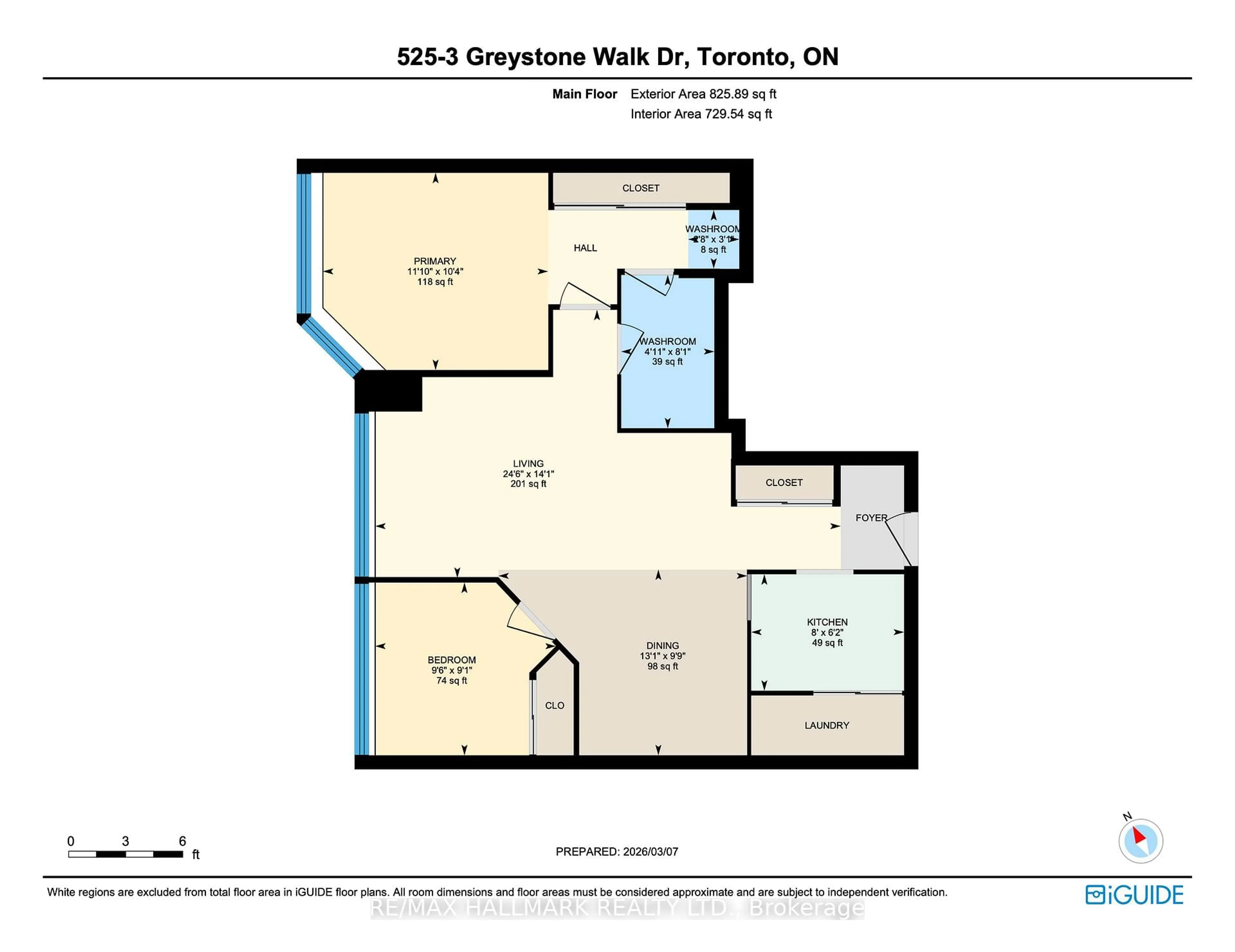 Floor plan for 3 Greystone Walk Dr #525, Toronto Ontario M1K 5J4