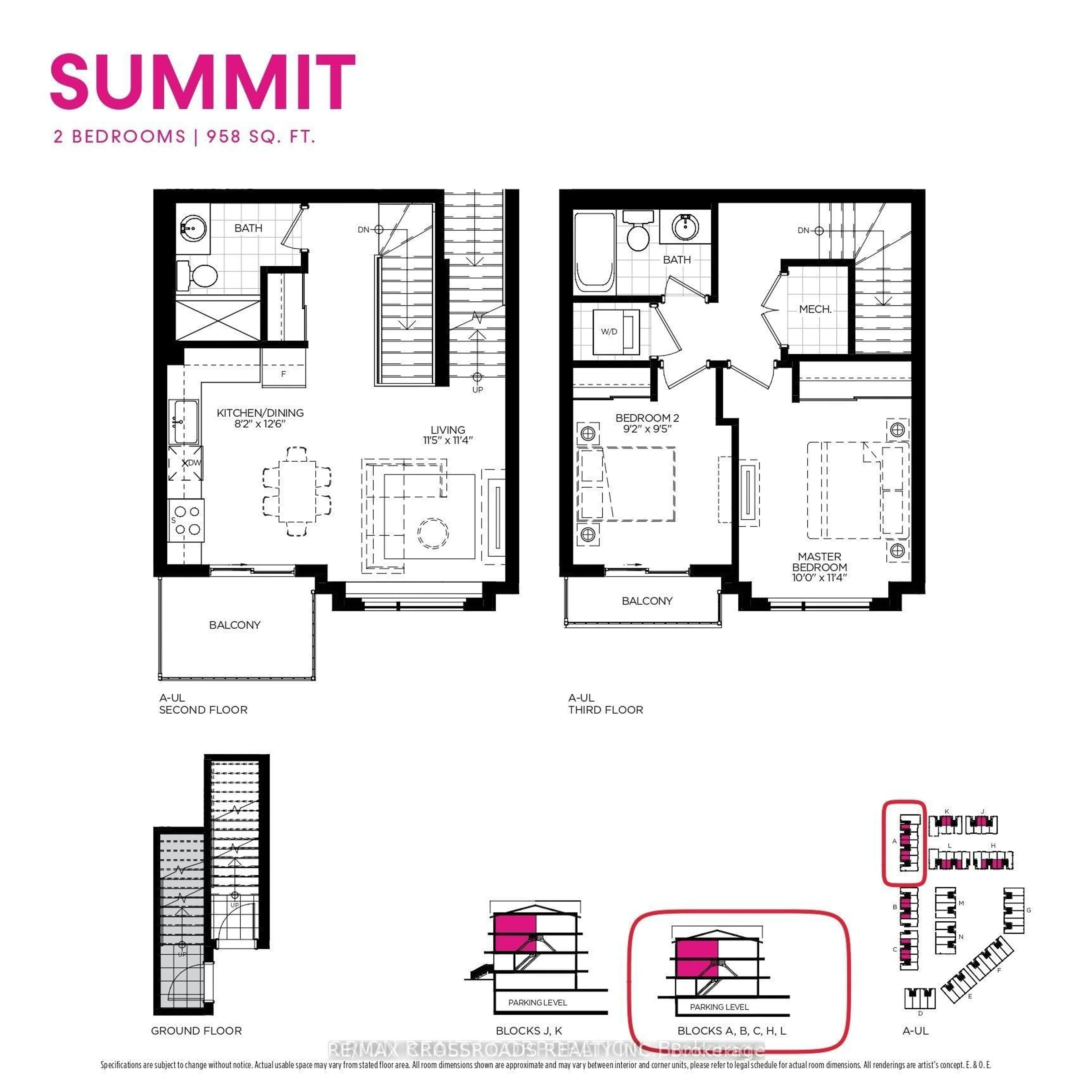 Floor plan for 2635 William Jackson Dr #1119, Pickering Ontario L1X 0L6