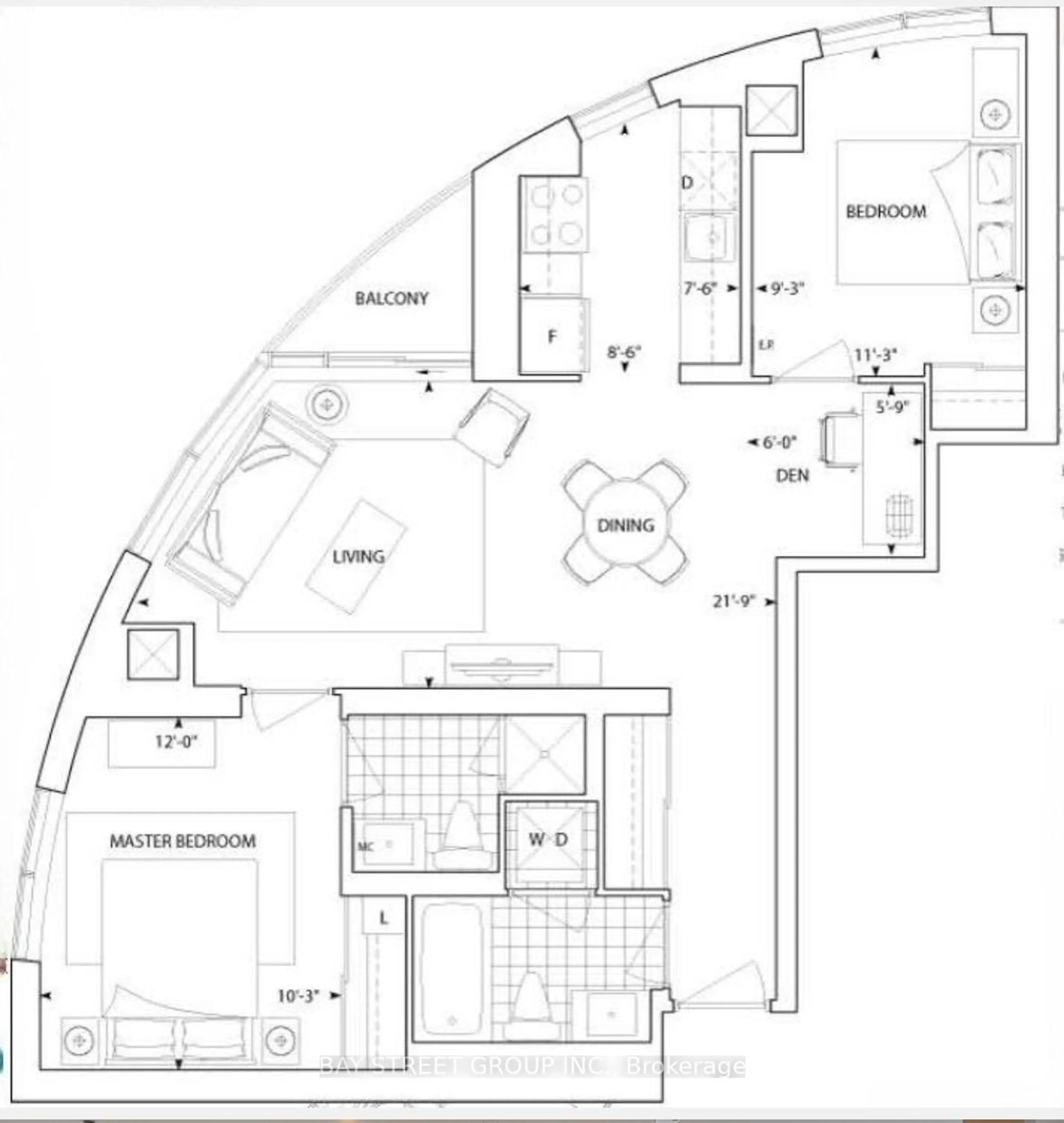Floor plan for 151 Village Green Sq #1908, Toronto Ontario M1S 0K5