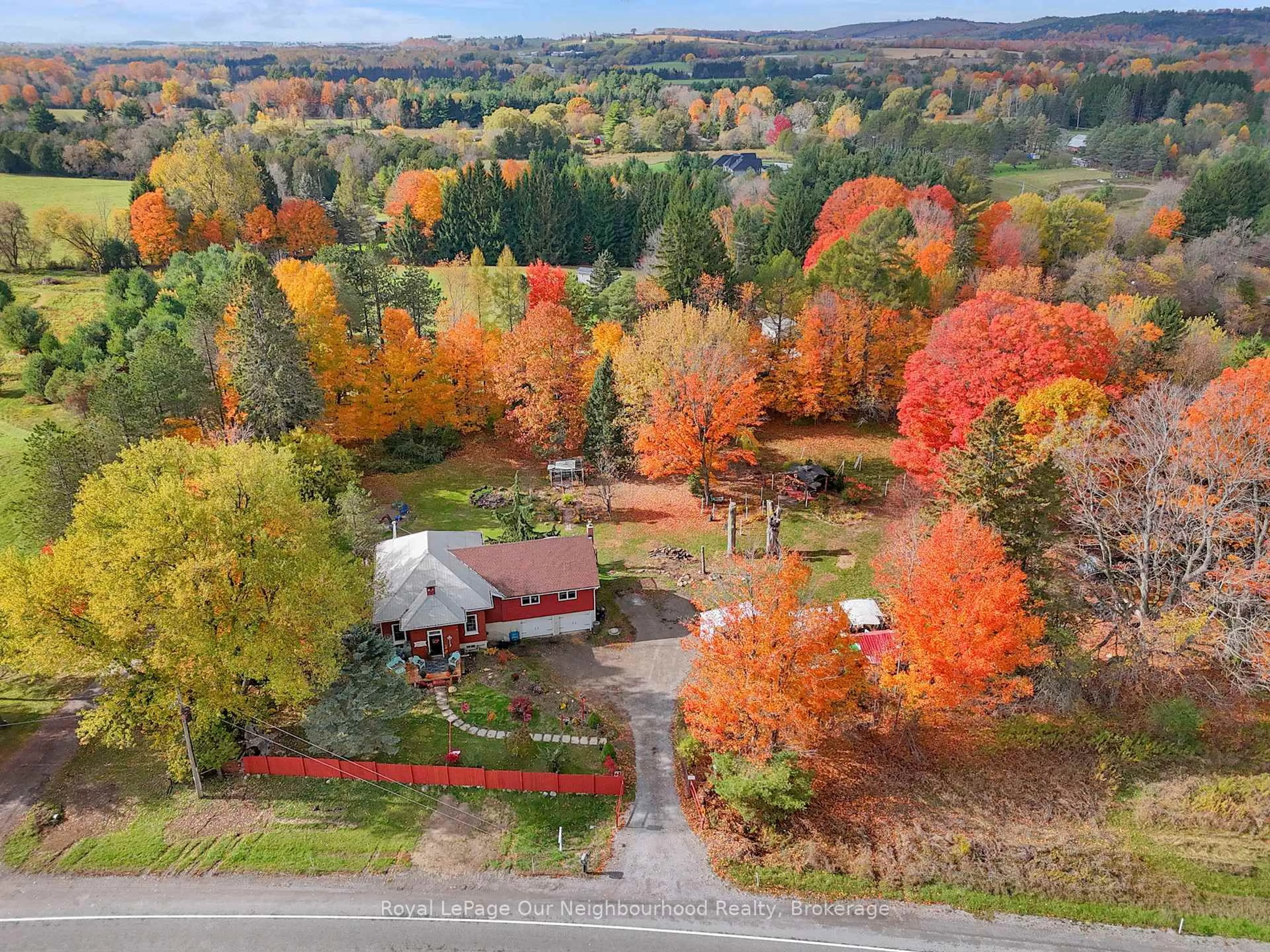 A pic from outside/outdoor area/front of a property/back of a property/a pic from drone, forest/trees view for 3828 Newtonville Rd, Clarington Ontario L0A 1J0