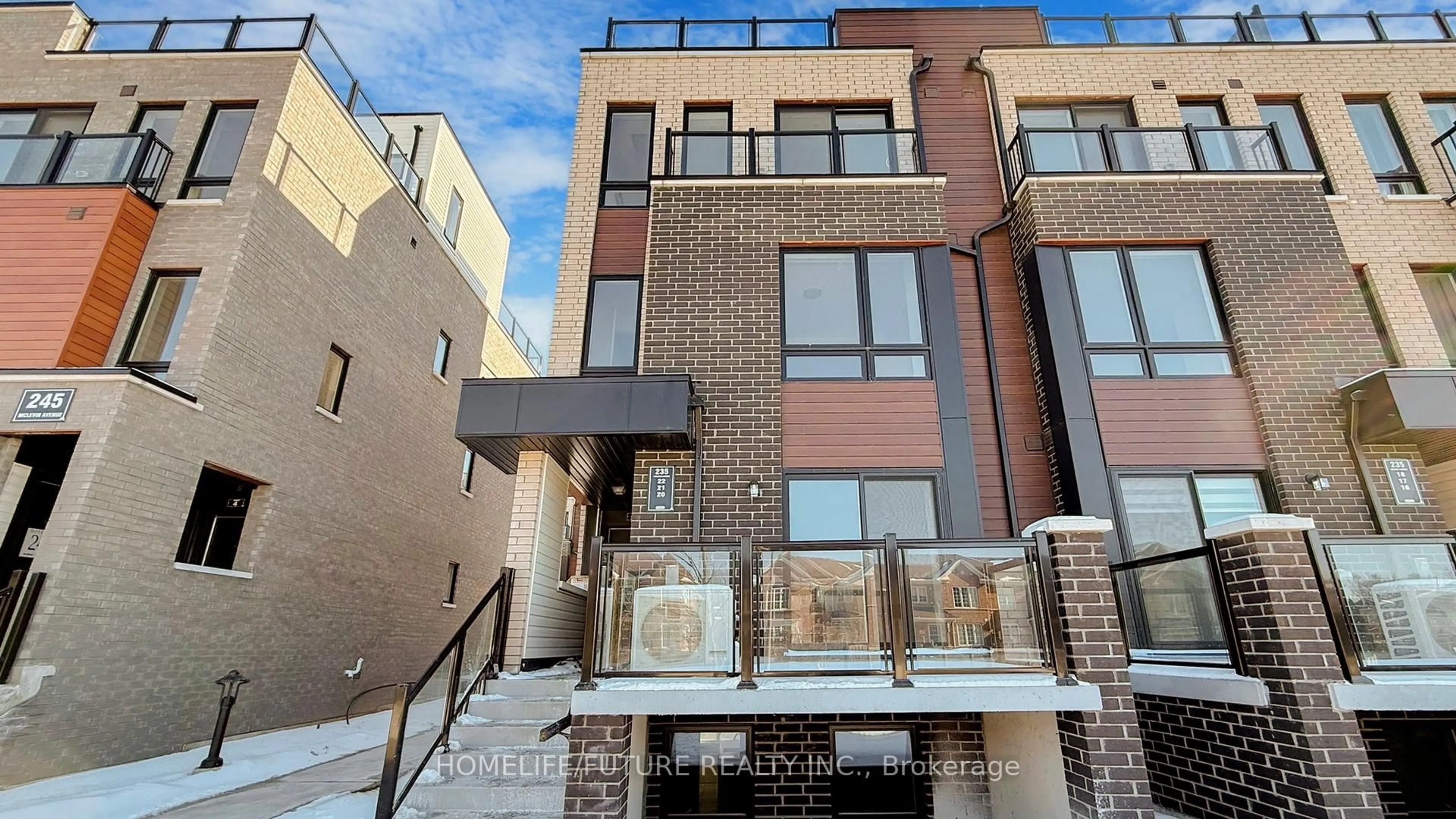 Home with brick exterior material, street for 235 Mclevin Ave #21, Toronto Ontario M1B 0E8