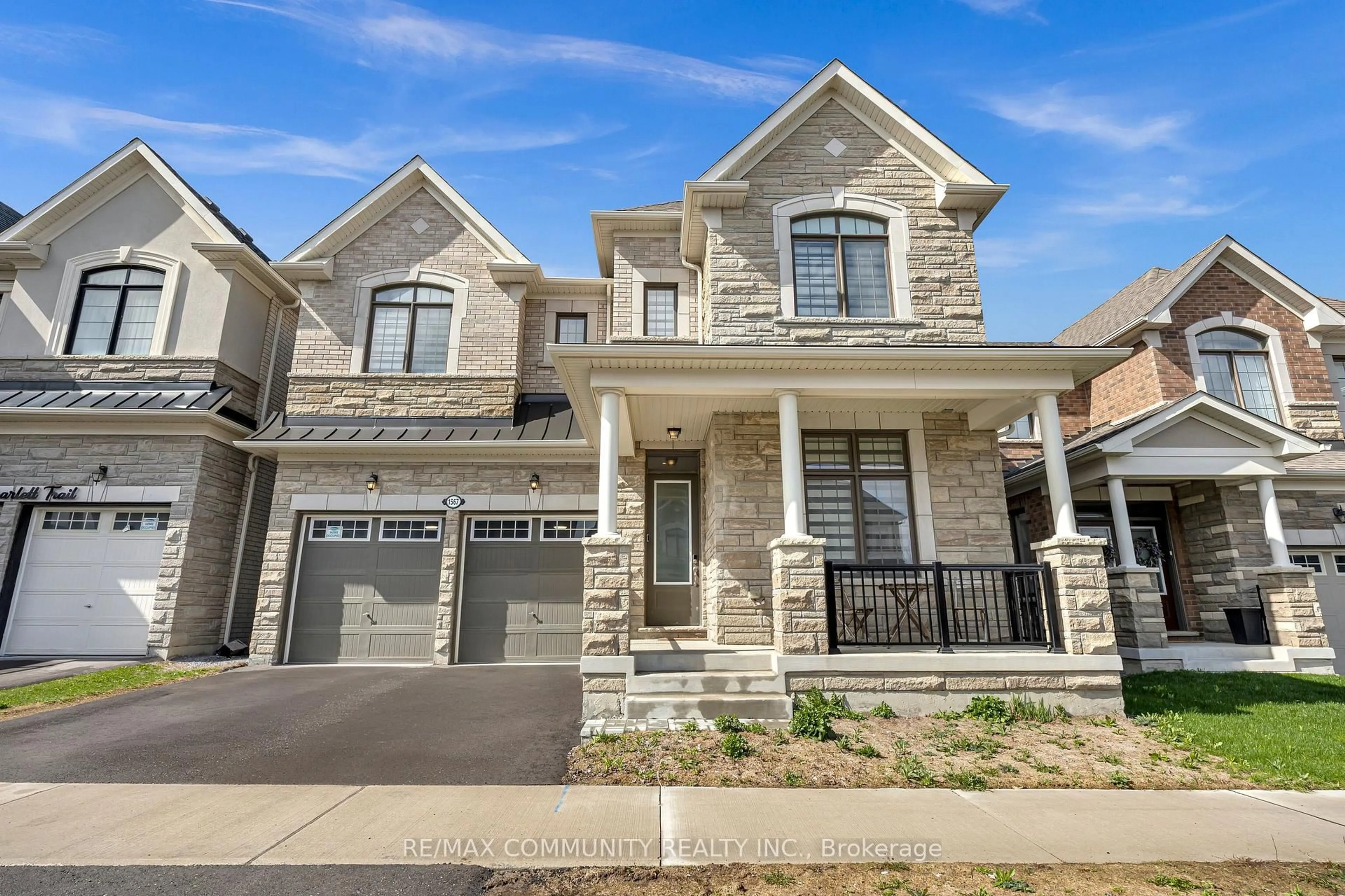 Home with brick exterior material, street for 1567 Scarlett Tr, Pickering Ontario L1V 2P8