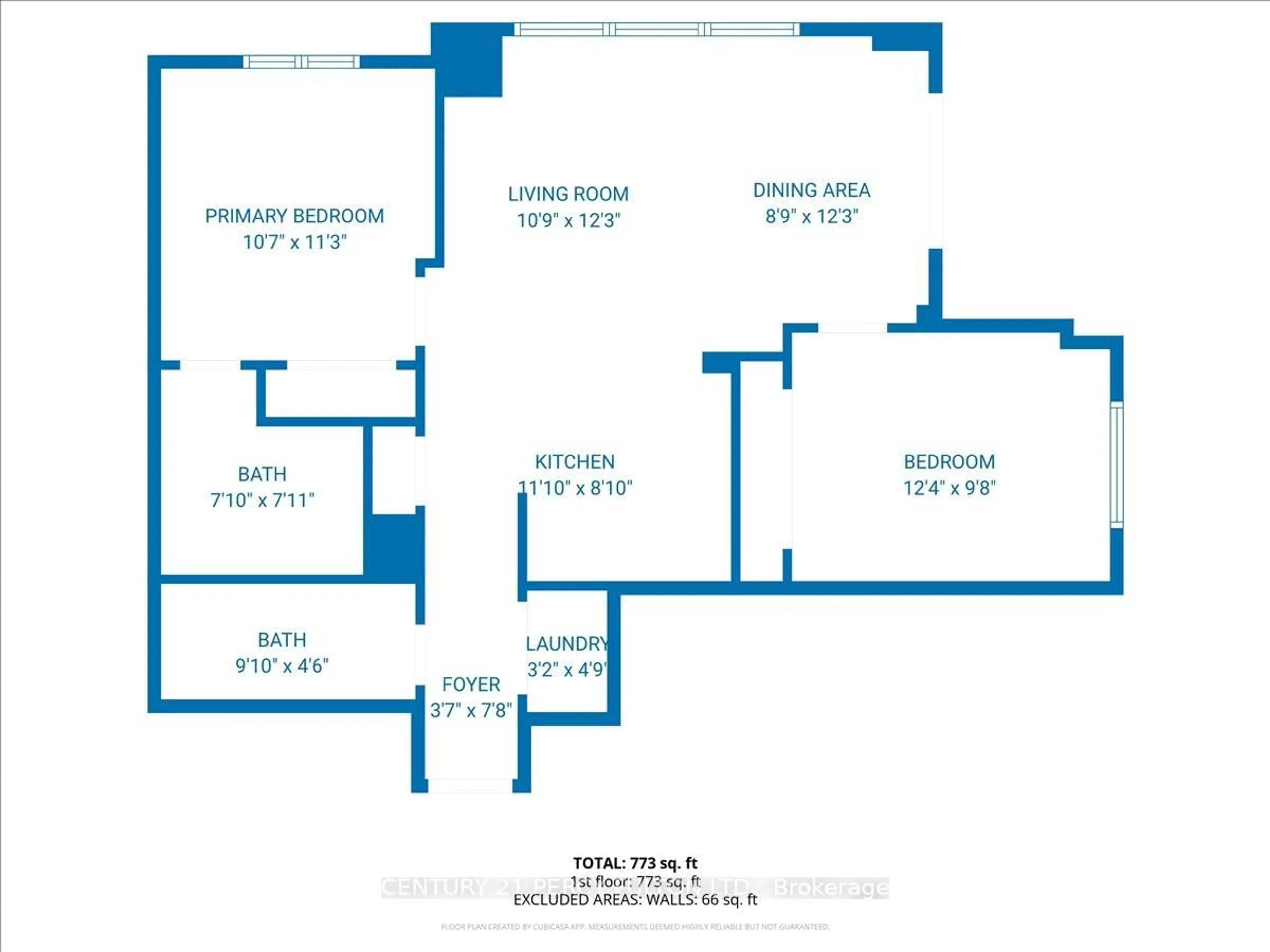 Floor plan for 6 Rosebank Dr #2C, Toronto Ontario M1B 0A1