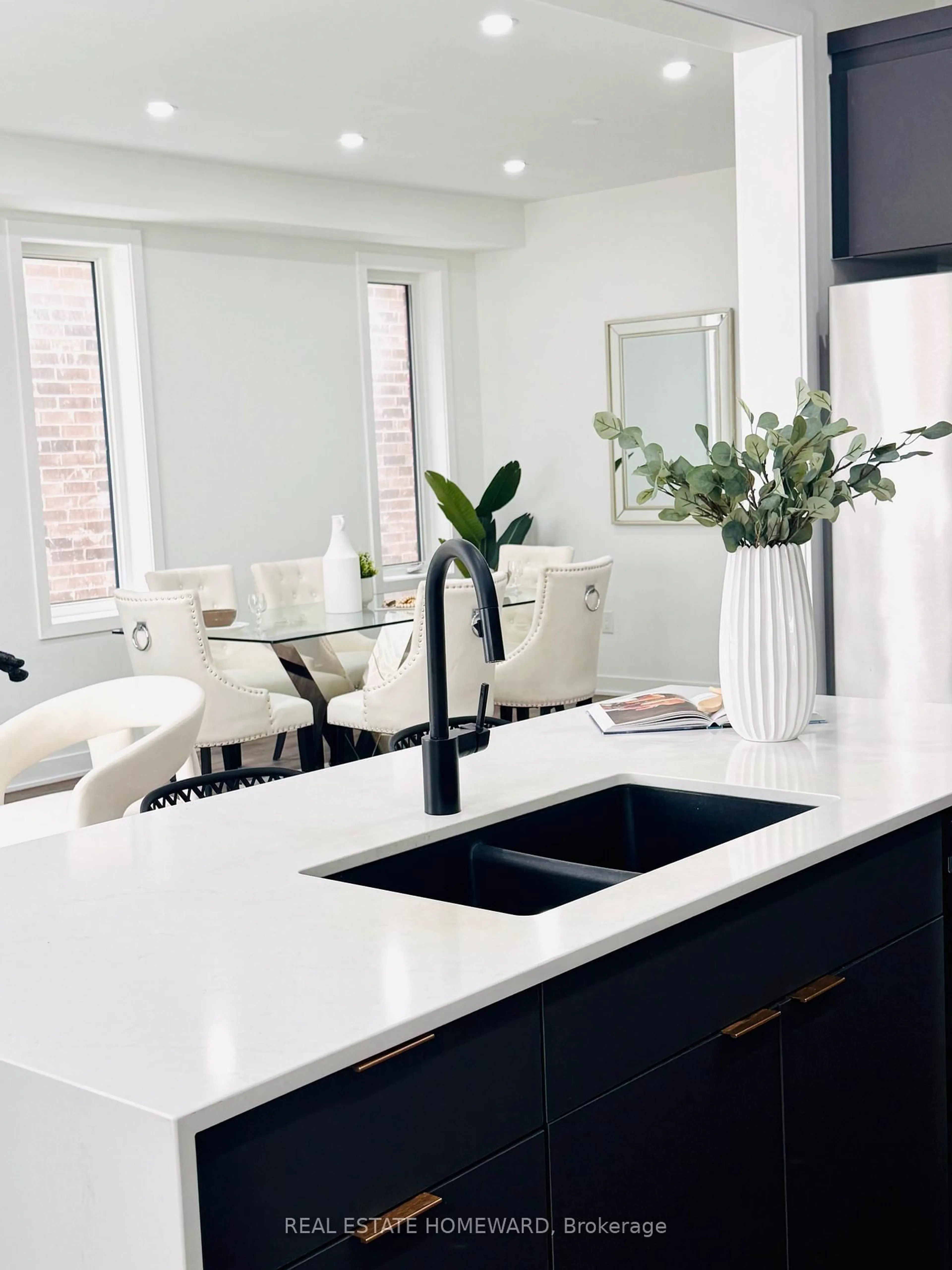 Contemporary kitchen, ceramic/tile floor for 30 Frank Lloyd Wright St, Whitby Ontario L1N 0N9