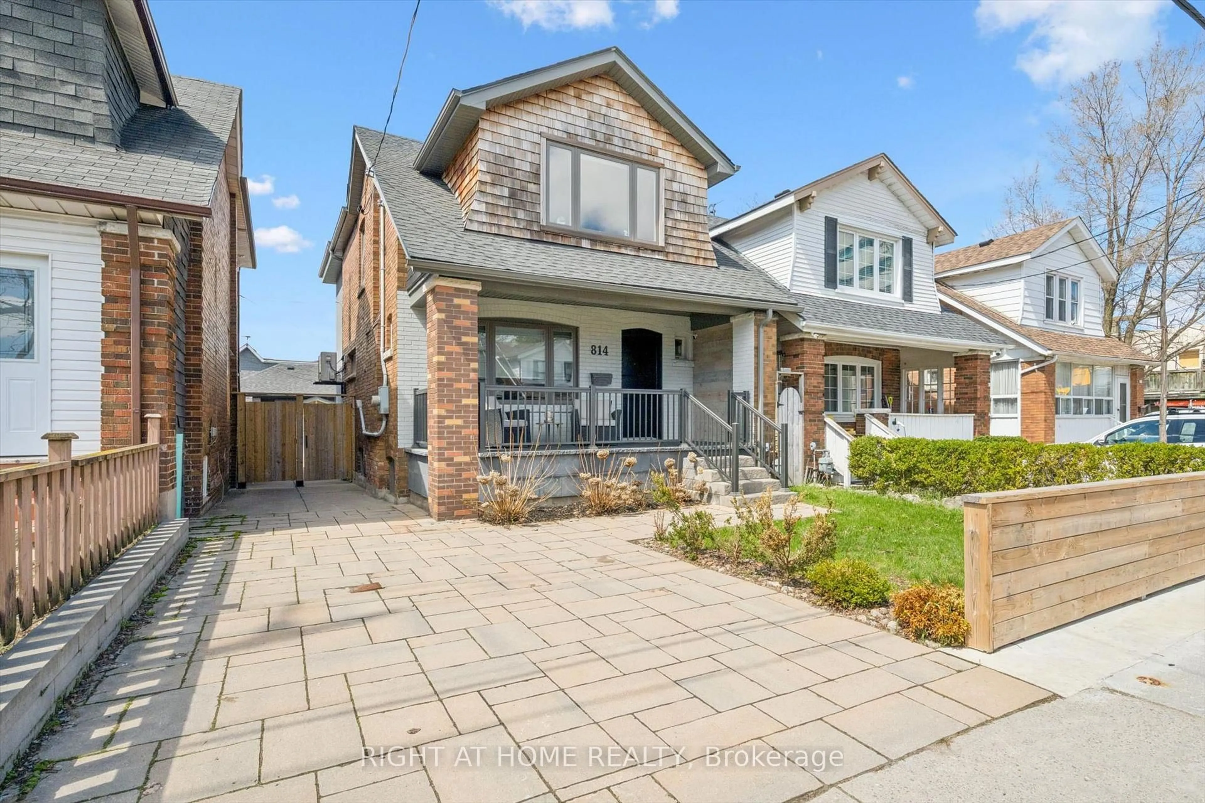 Home with brick exterior material, street for 814 Coxwell Ave, Toronto Ontario M4C 3E6