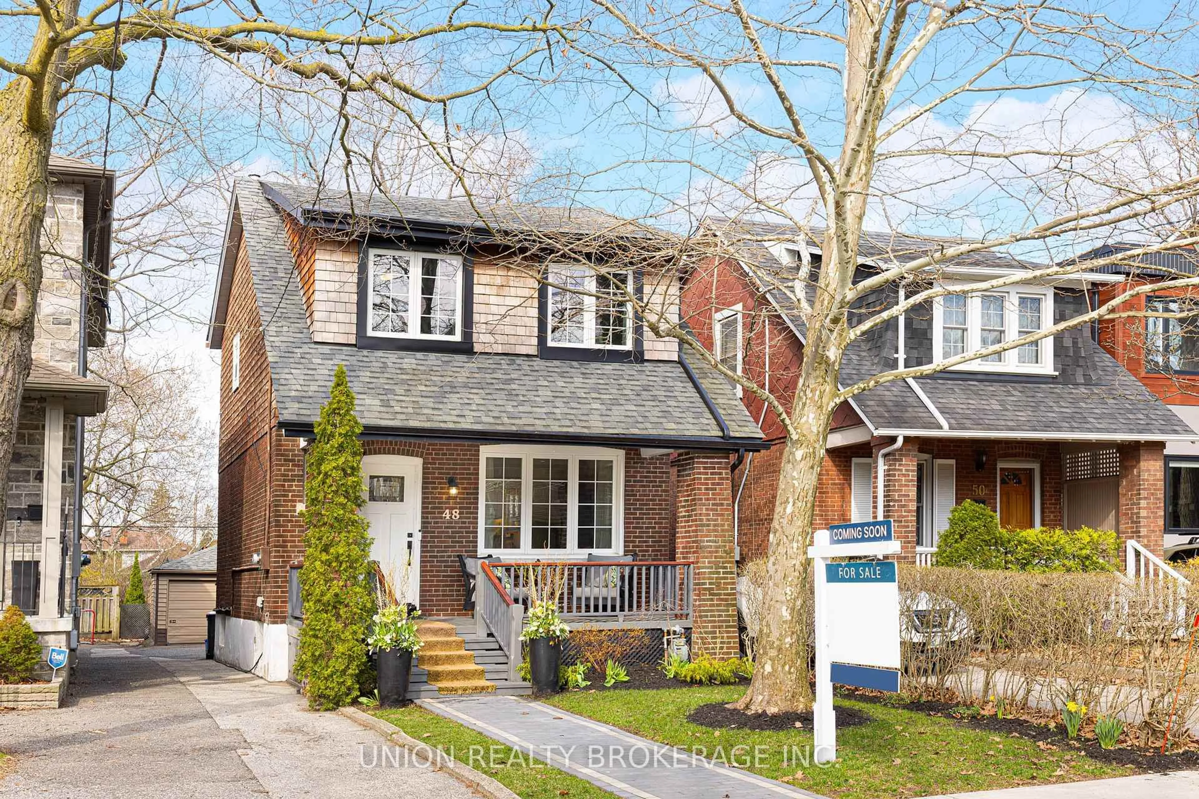 Home with brick exterior material, street for 48 Queensbury Ave, Toronto Ontario M1N 2X7