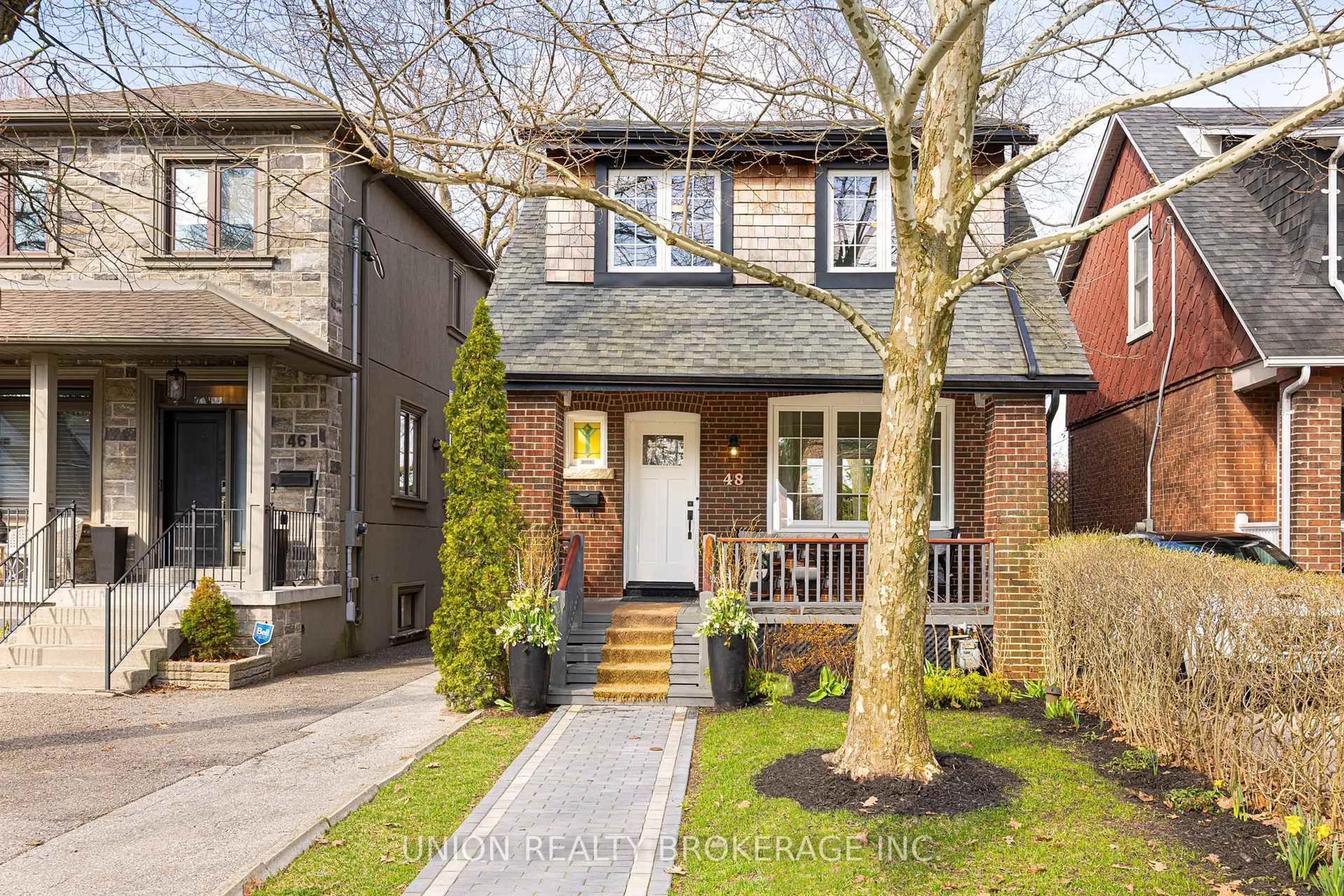 Home with brick exterior material, street for 48 Queensbury Ave, Toronto Ontario M1N 2X7