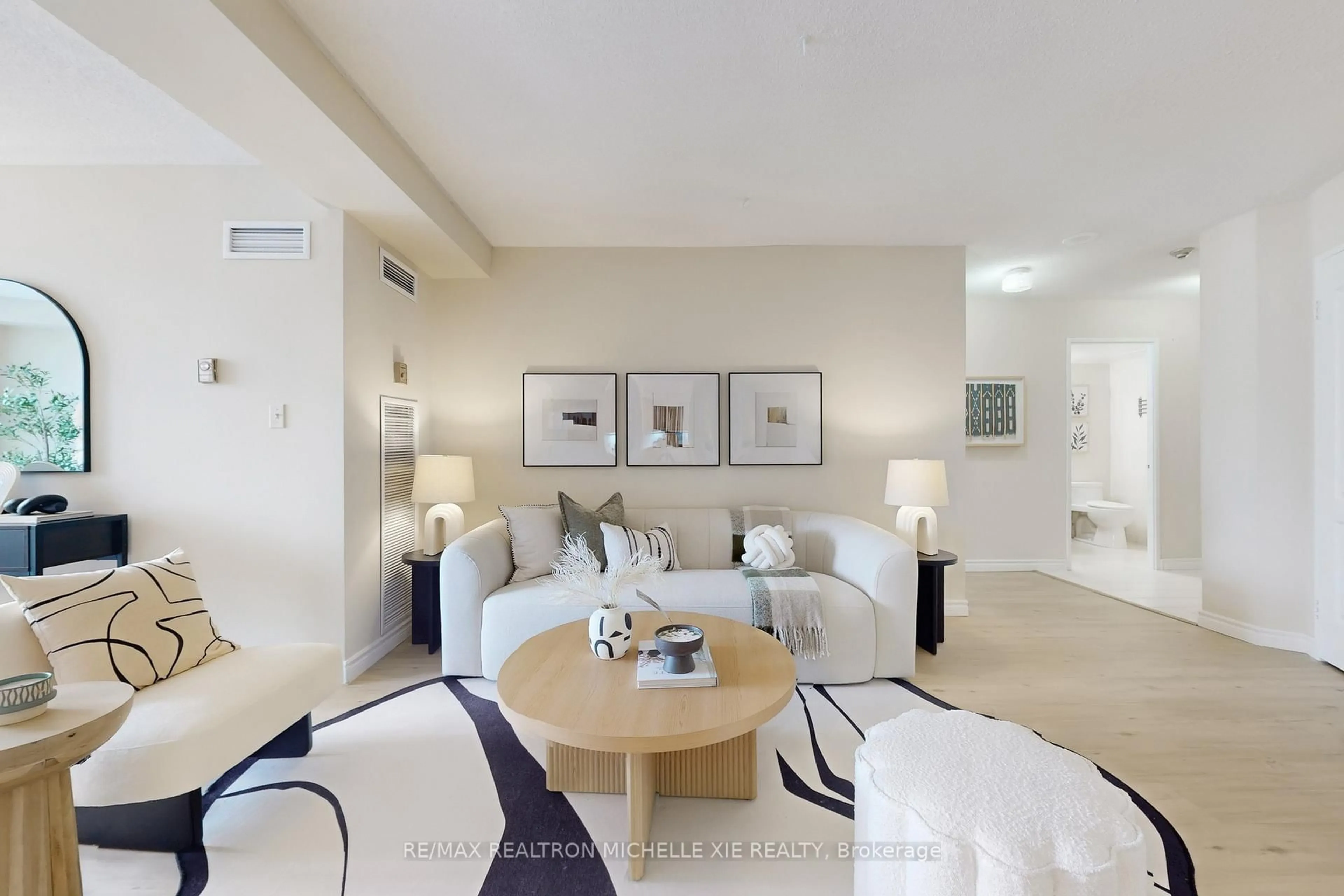 Living room with furniture, unknown for 175 Bamburgh Circ #212, Toronto Ontario M1W 3X8